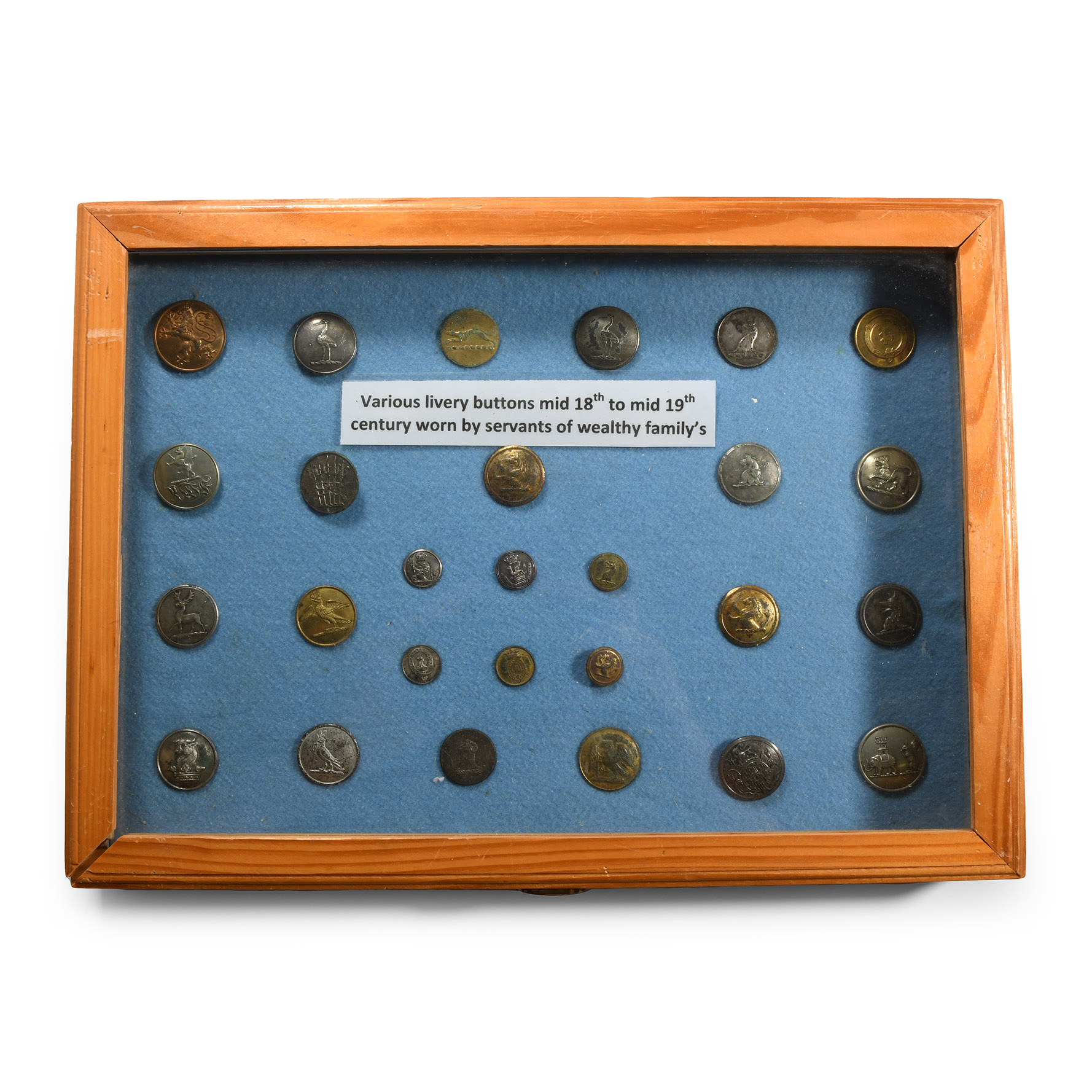 Cased Post Medieval 'Published' Bronze Livery Button Collection