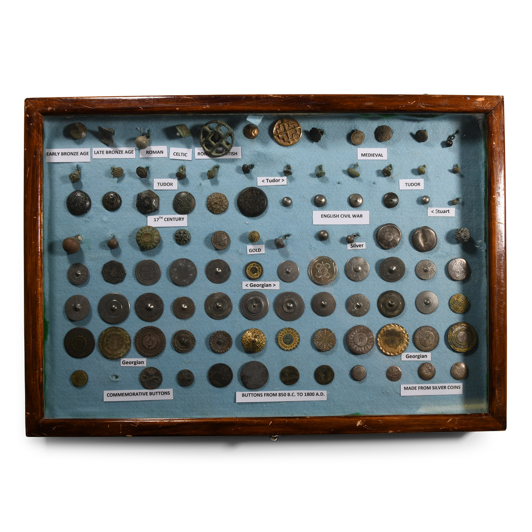 Cased Bronze Age to Post Medieval 'Published' Button Collection