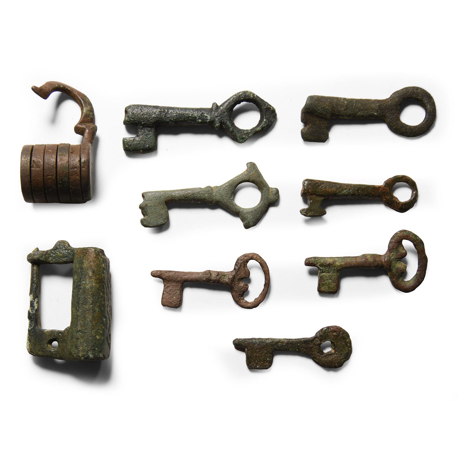Medieval and Later 'Published' Bronze Casket Key and Padlock Collection