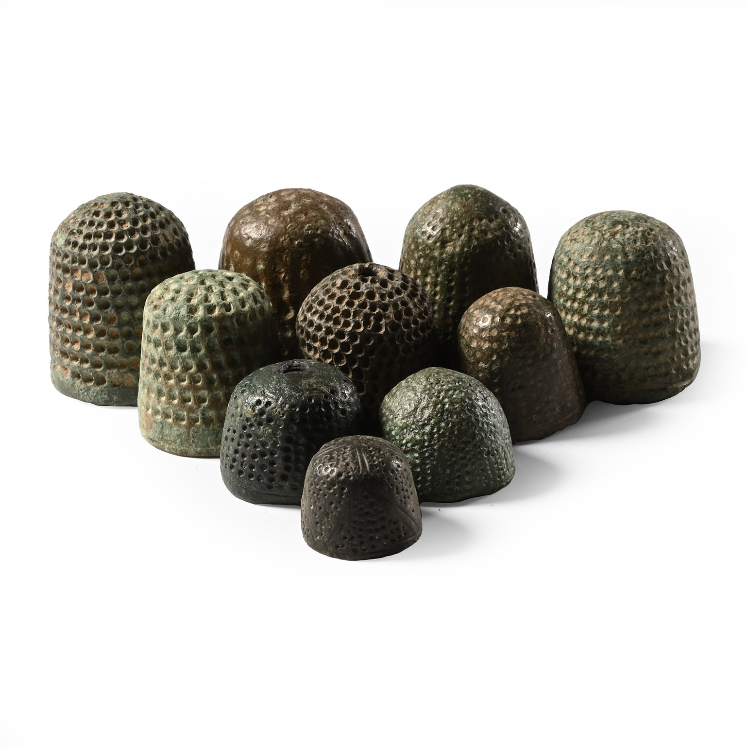 Medieval Bronze Beehive Thimble Collection