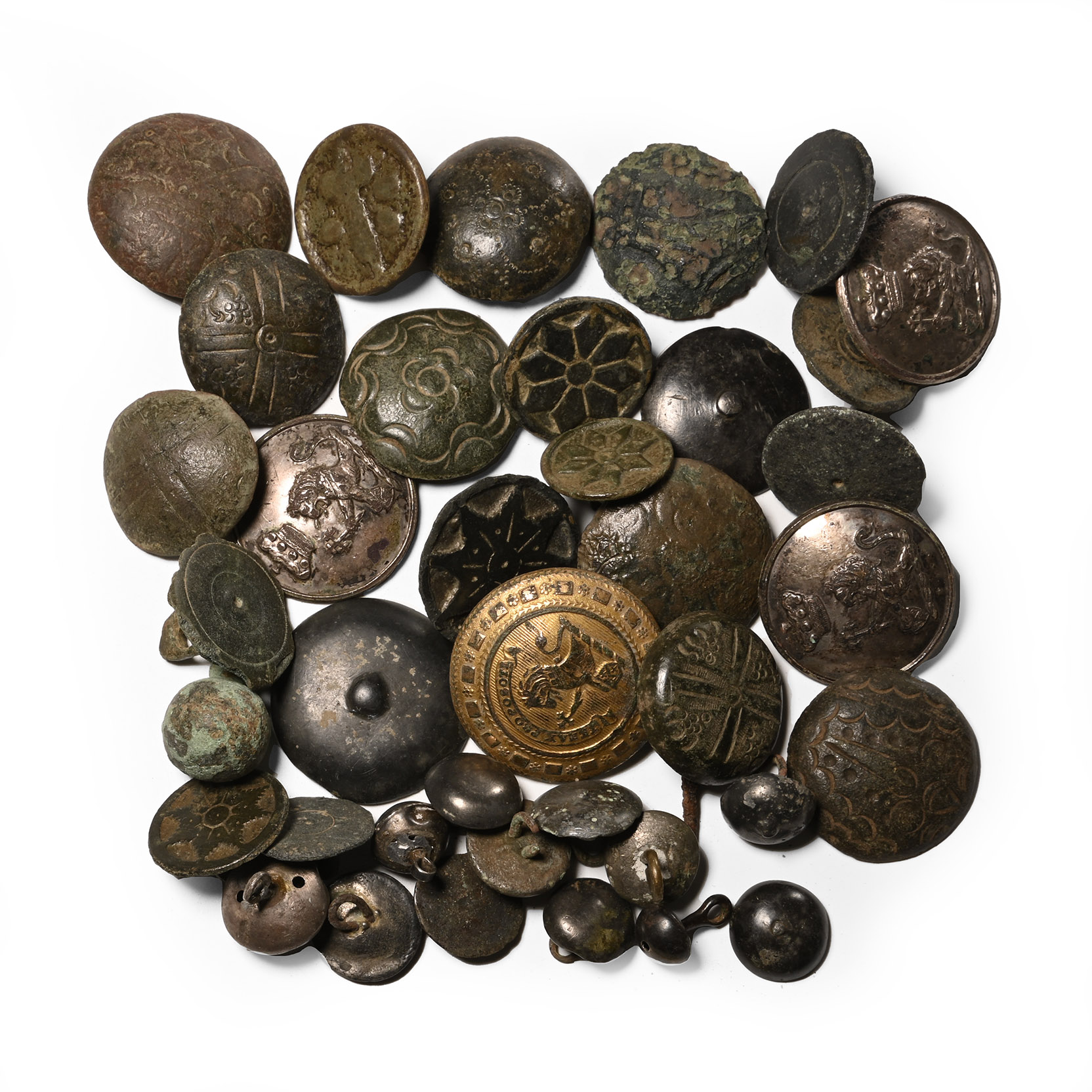Post Medieval Bronze Livery and Other Button Collection