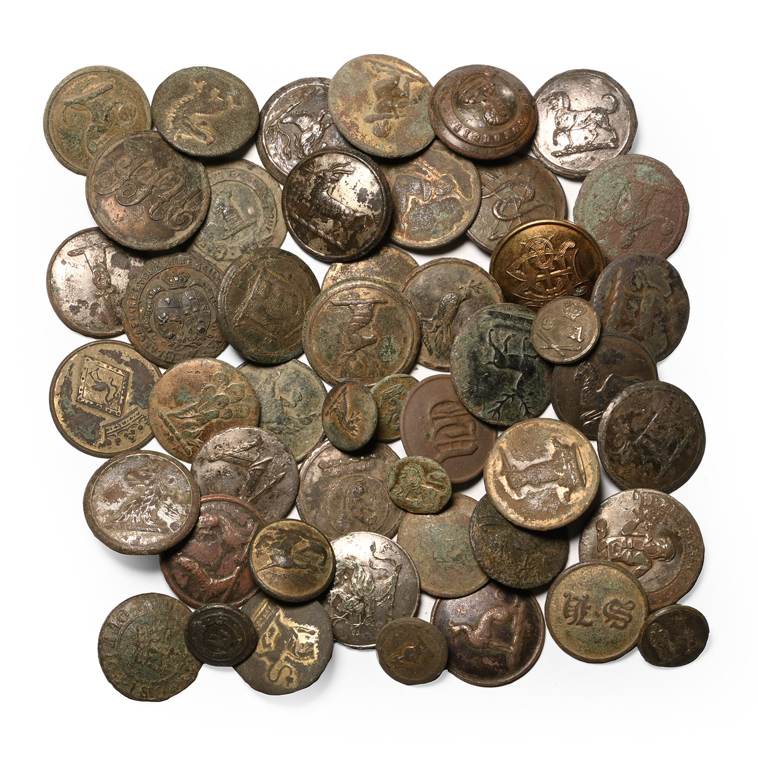 Post Medieval Bronze Military and Other Button Collection