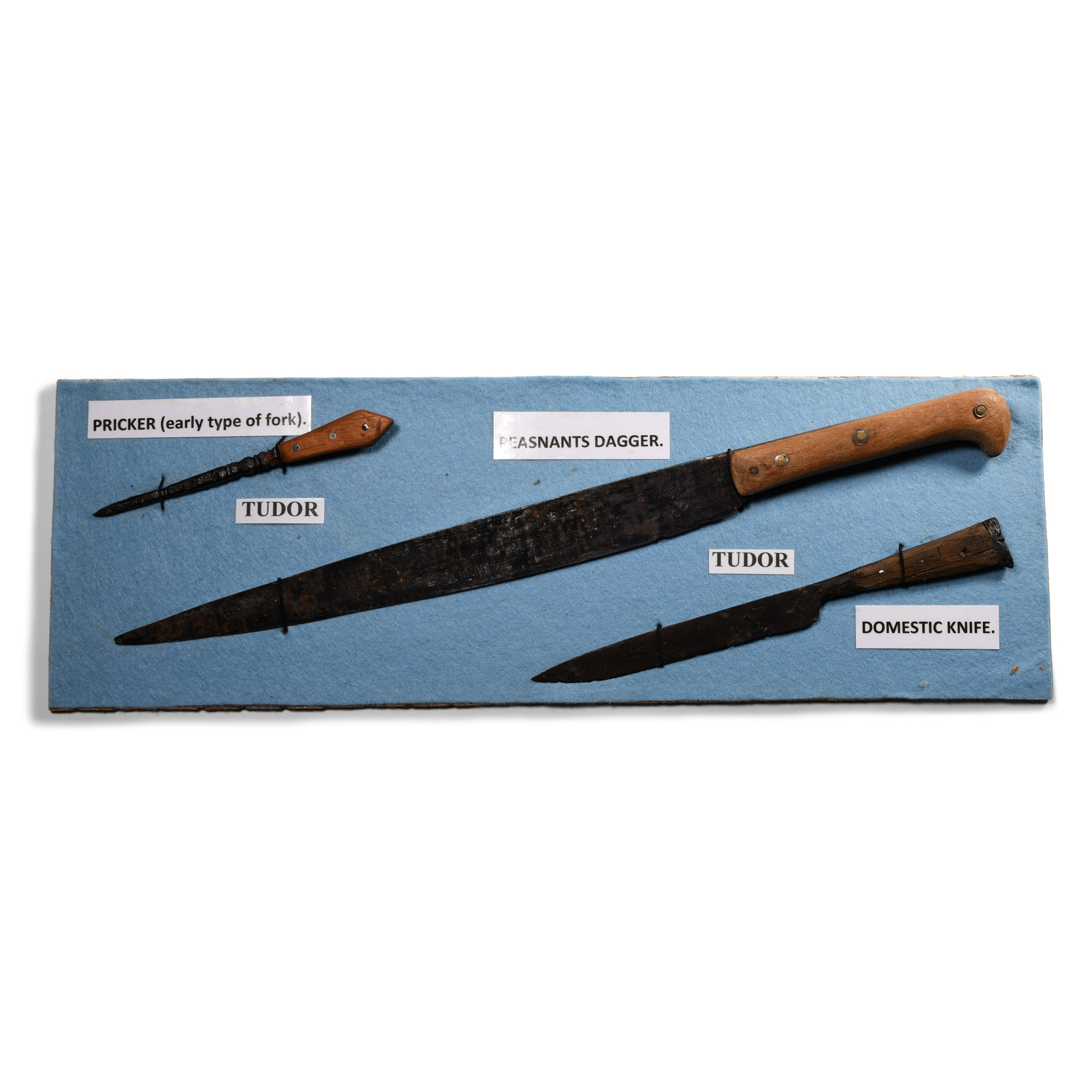 Tudor Period Iron Knife Display