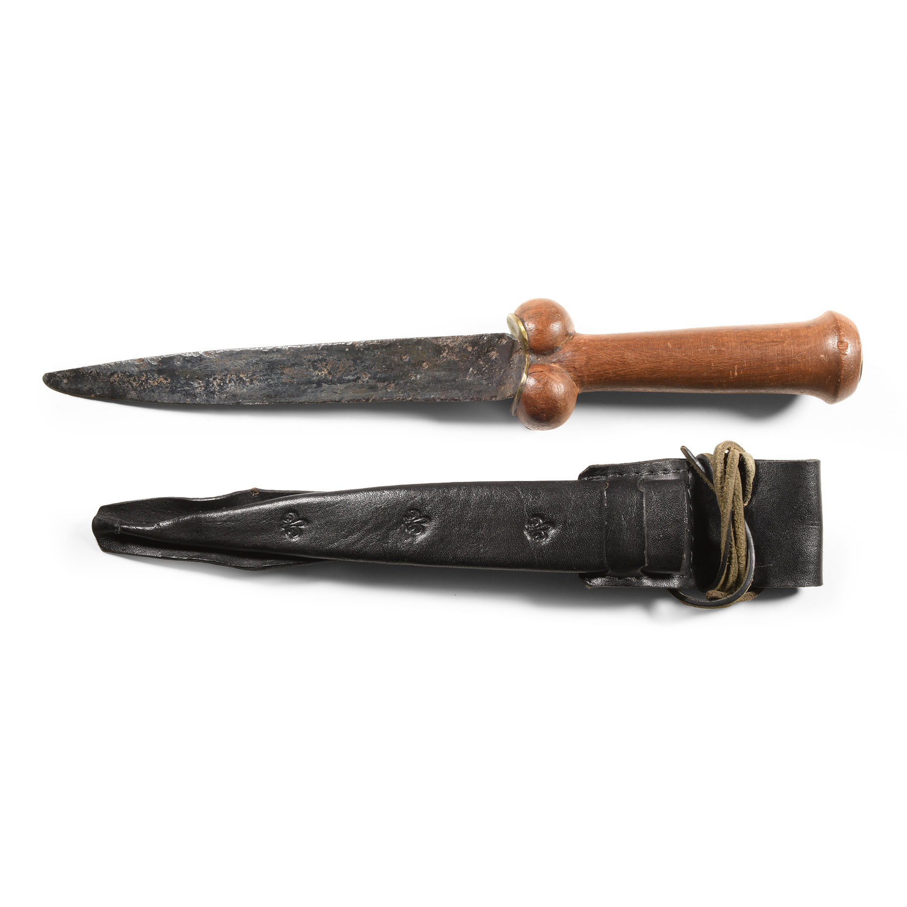 Post Medieval Iron Kidney Dagger with Replacement Handle and Sheath