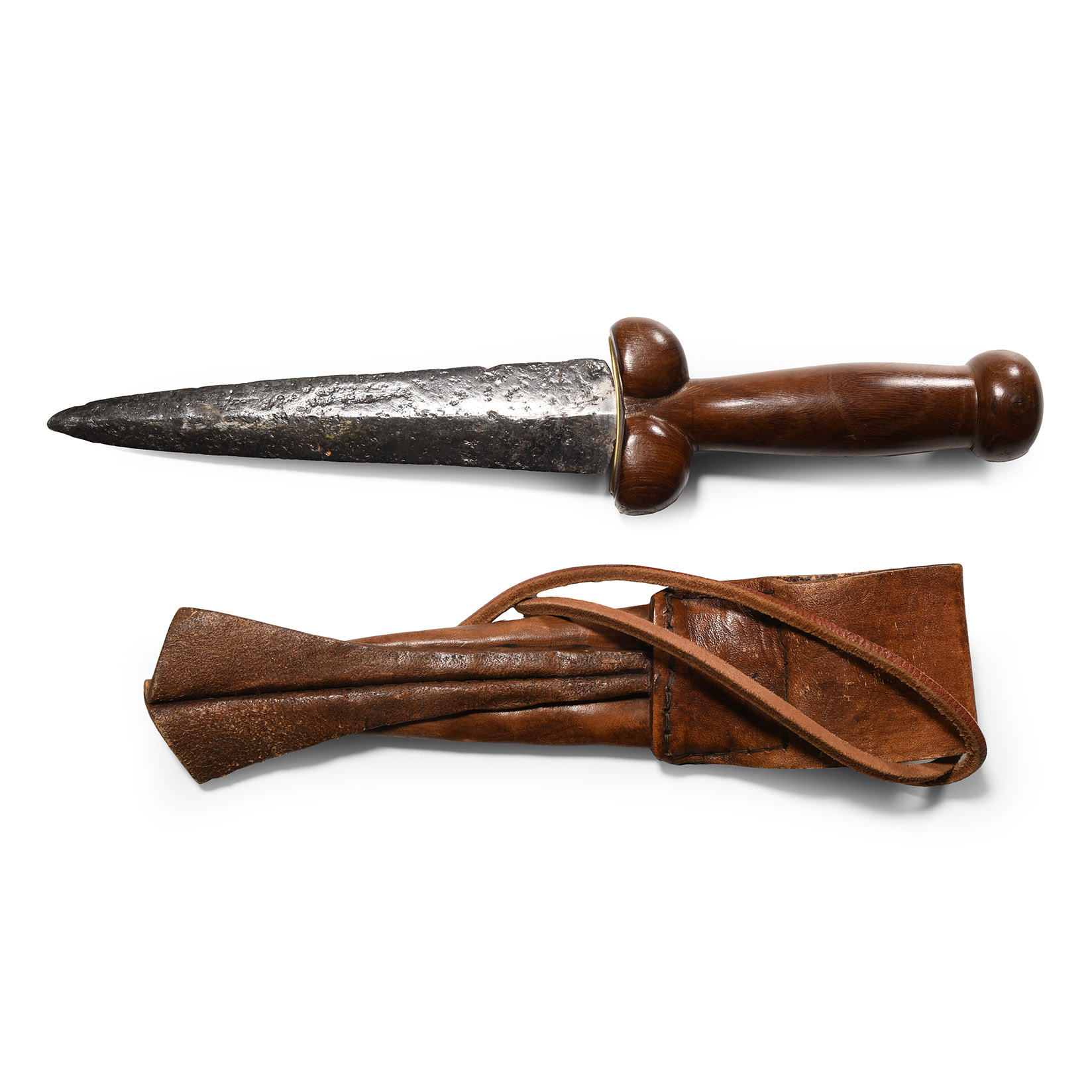 Medieval Iron Kidney Dagger with Replacement Handle and Sheath
