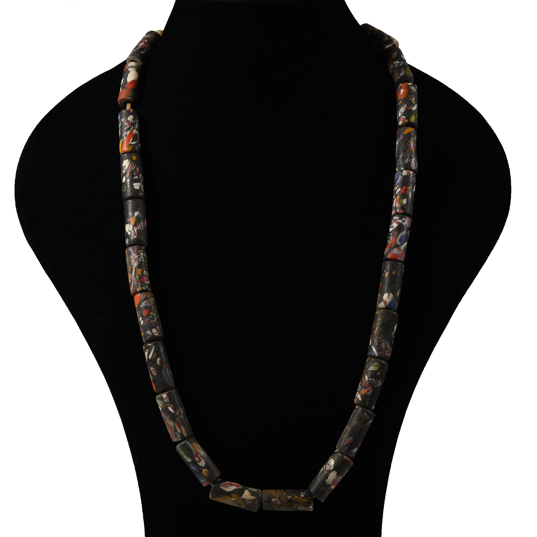 Tribal Mosaic Glass Bead Necklace
