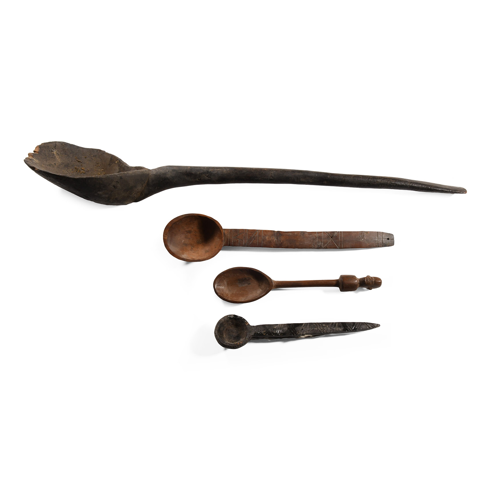 African Wooden Spoon and Ladle Group