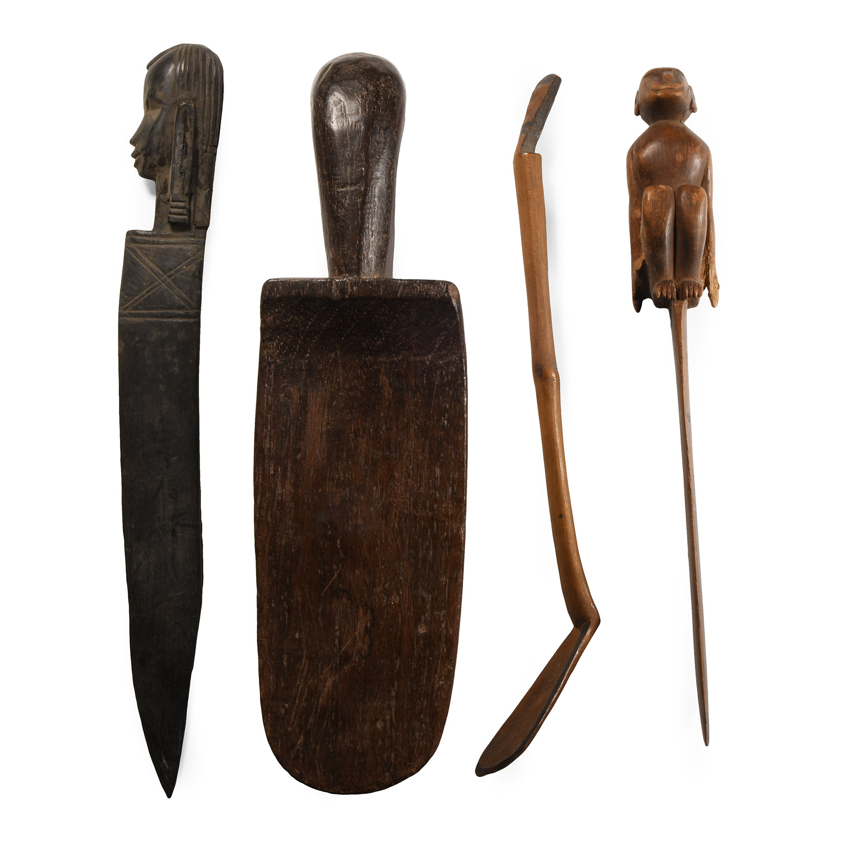 African Wooden Knife and Spatula Group