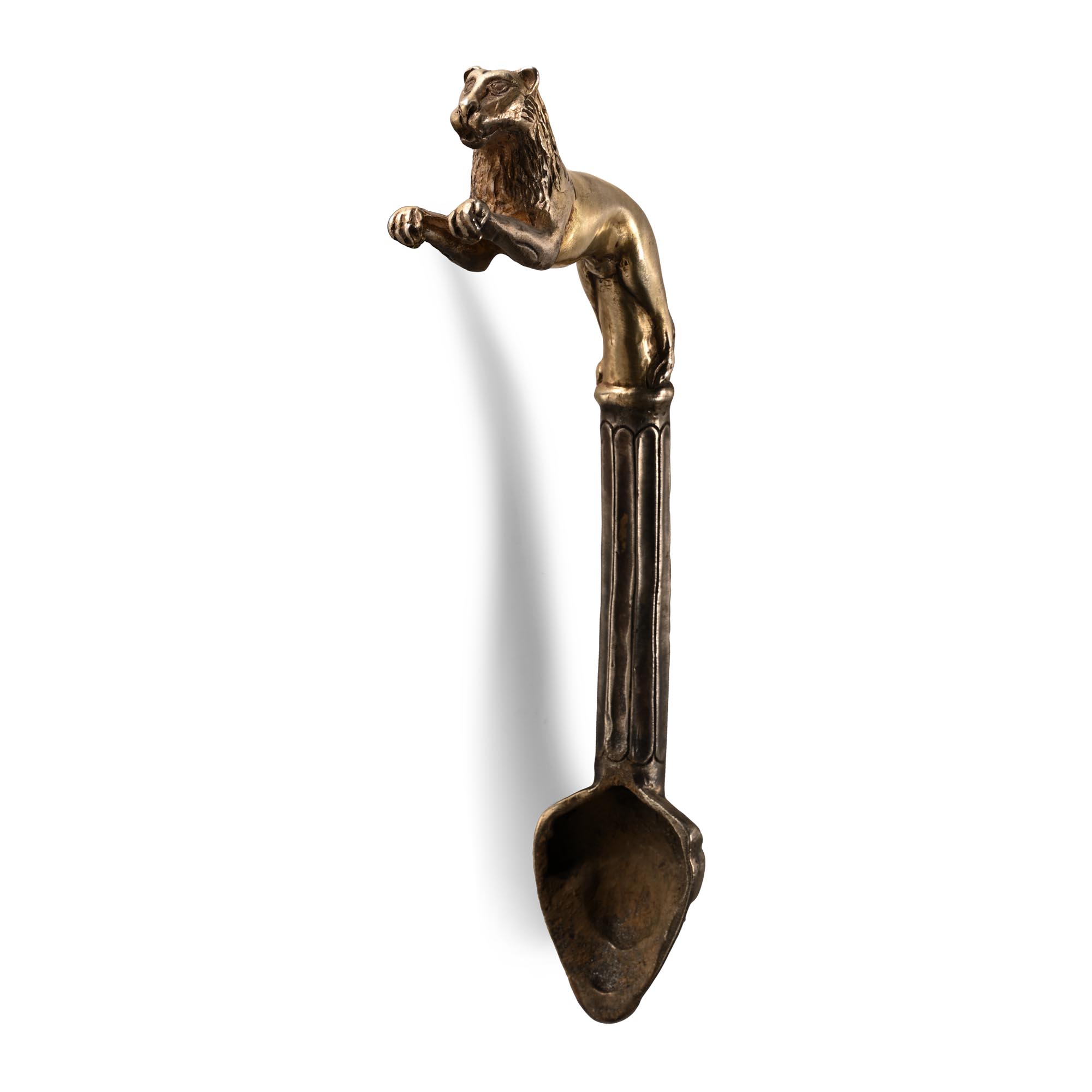 Post Classical Gilt Silver Handle with Lion and Mask