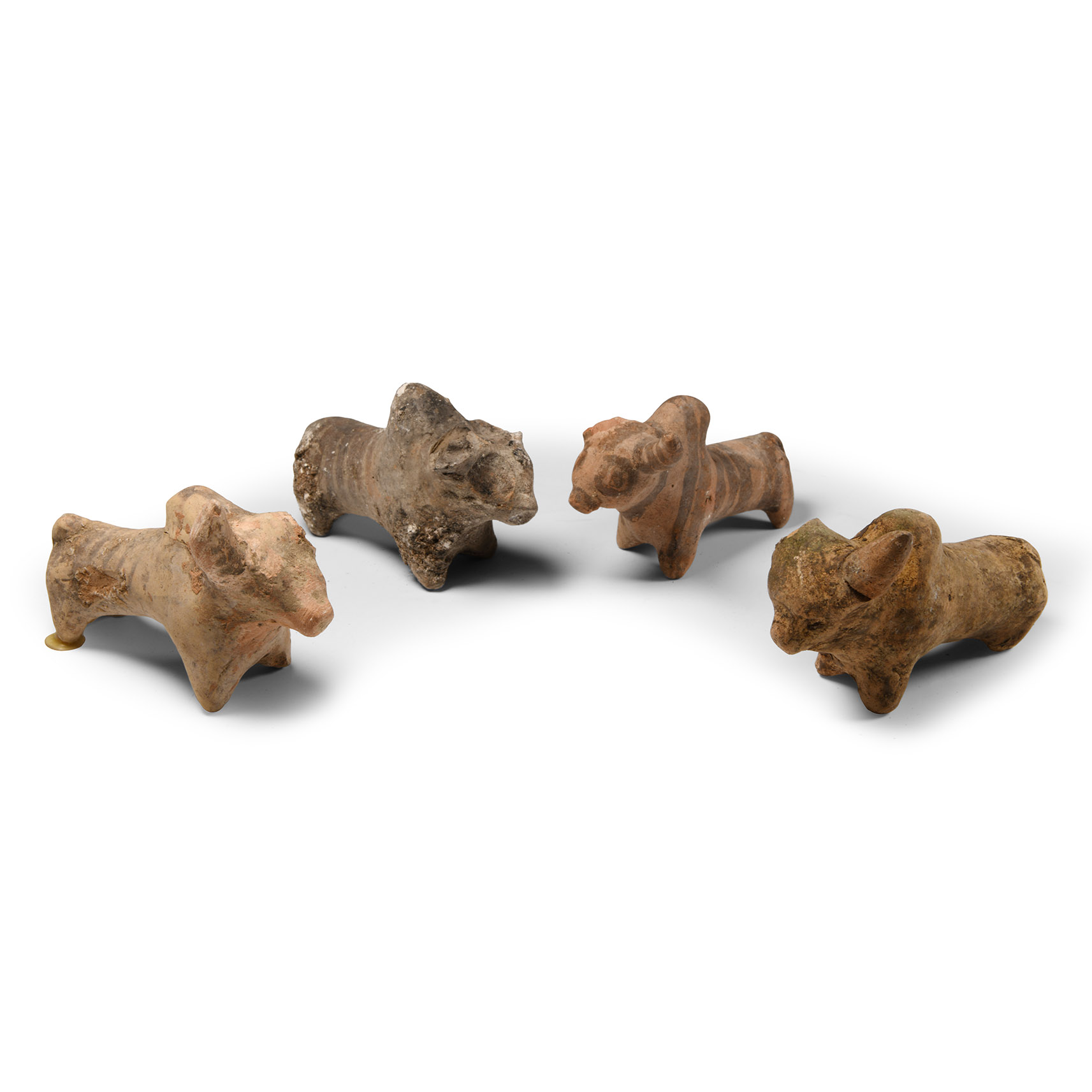 Indus Valley Painted Terracotta Bull Group
