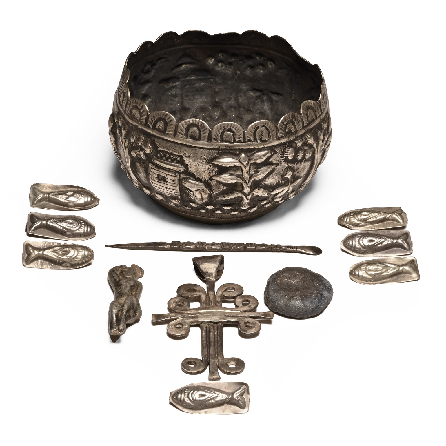 Silver-Coloured Metal Artefact Group