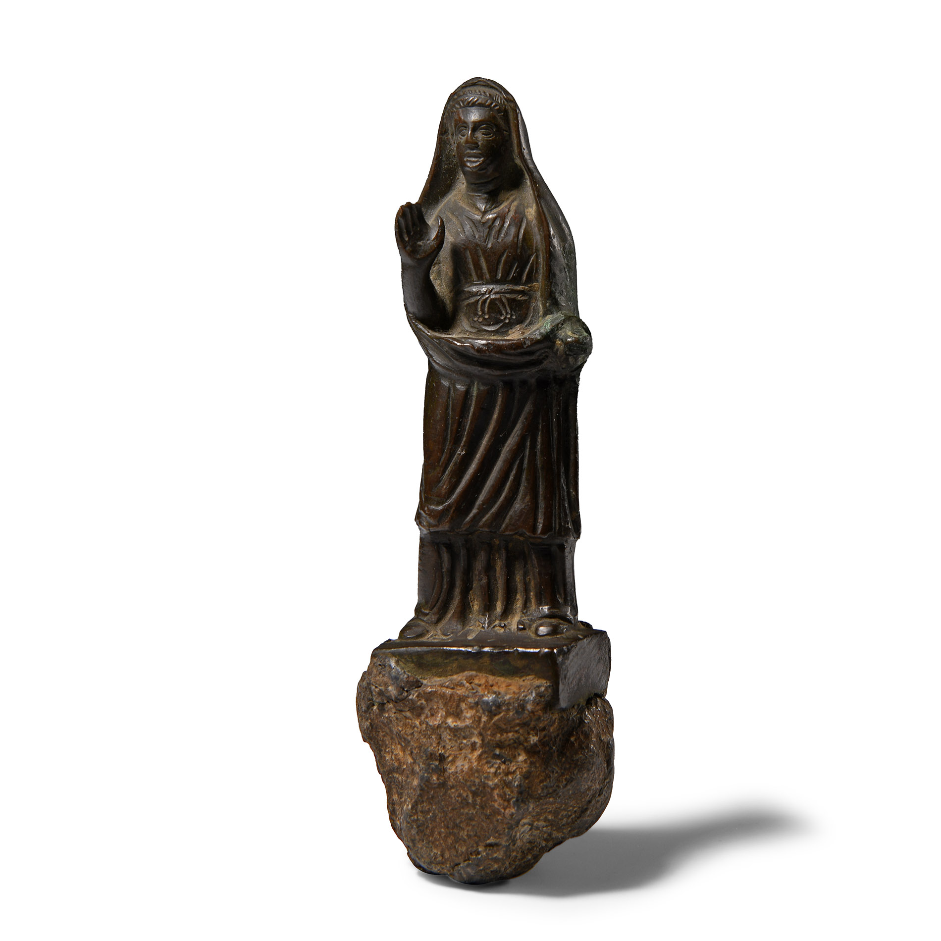 Graeco-Roman Bronze Statuette of a Draped Female