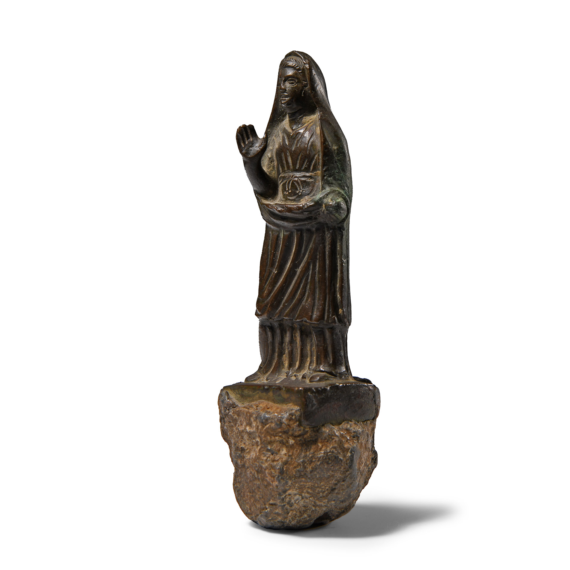 Graeco-Roman Bronze Statuette of a Draped Female