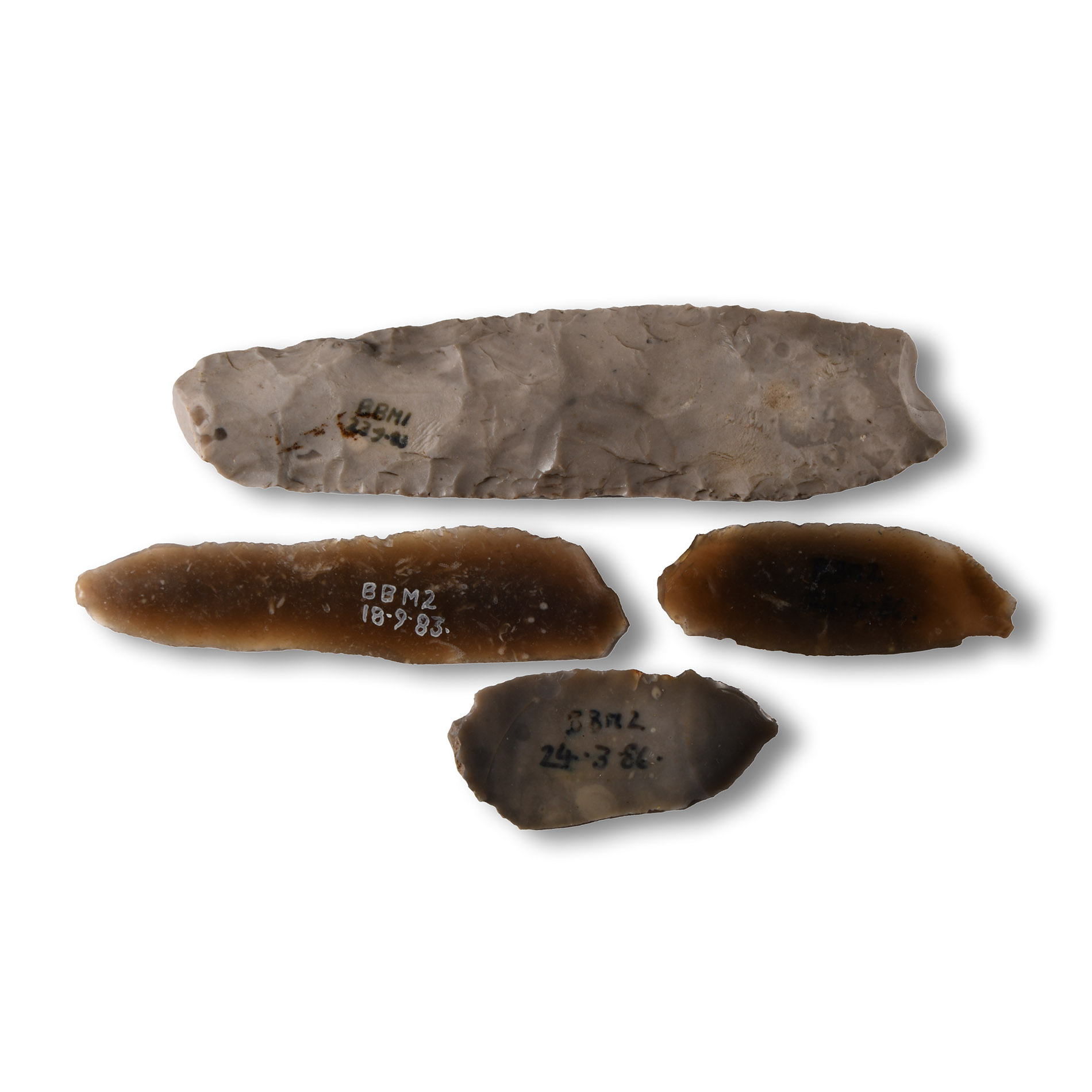 Large Stone Age Set of Blade Tools Including Bi-facially Worked Knife from Lincolnshire