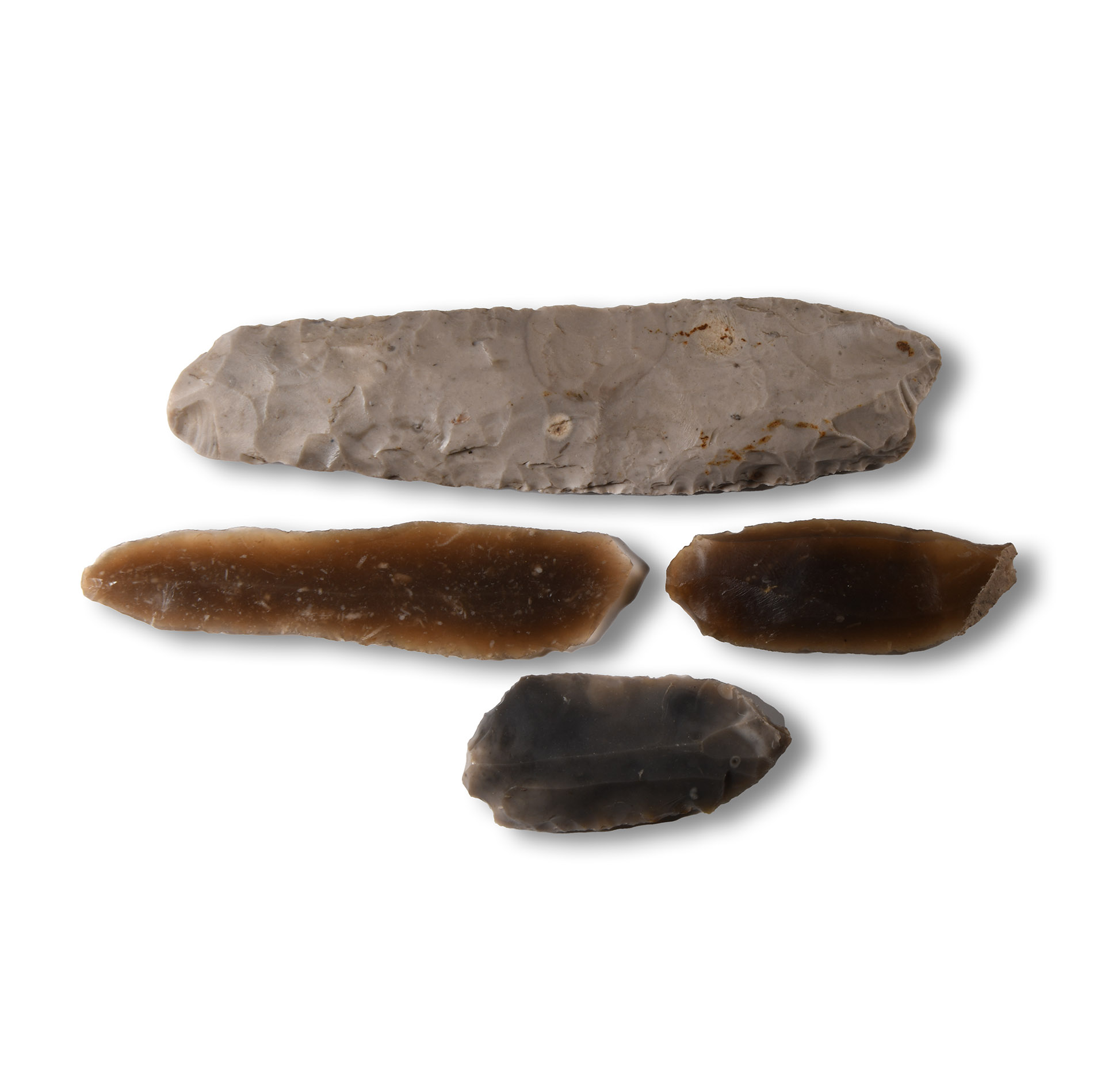 Large Stone Age Set of Blade Tools Including Bi-facially Worked Knife from Lincolnshire