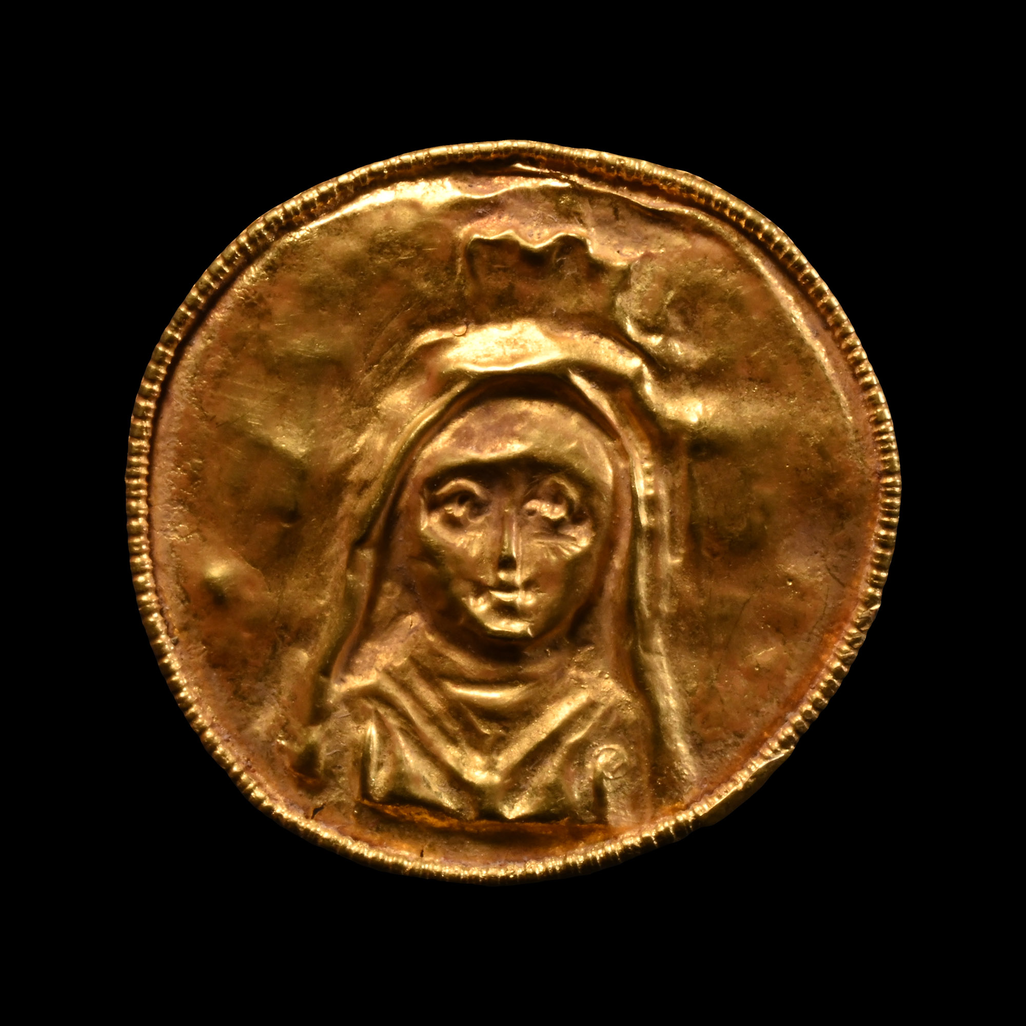 Byzantine Gold Mount with Veiled Bust