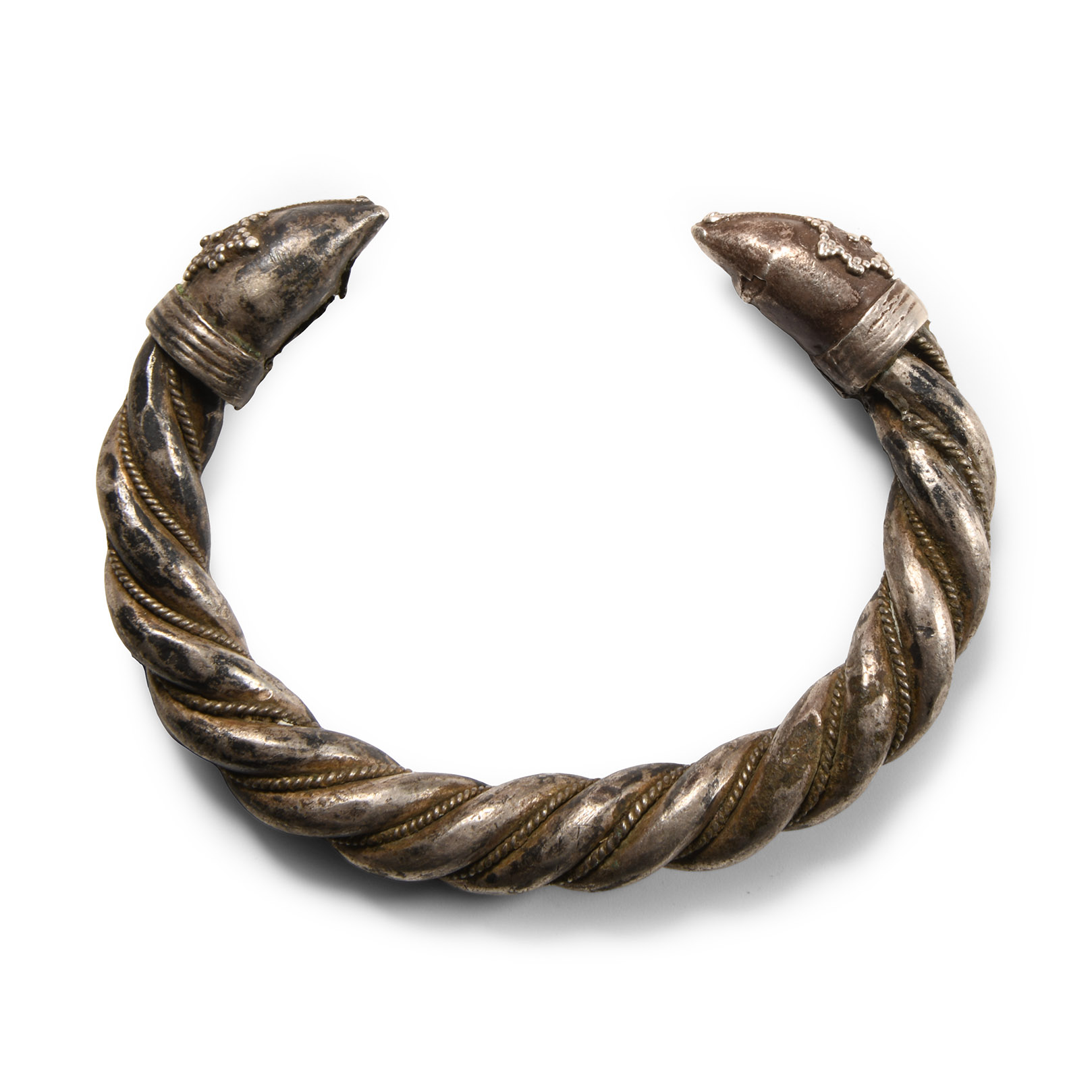 Western Asiatic Silver Bracelet with Zoomorphic Terminals