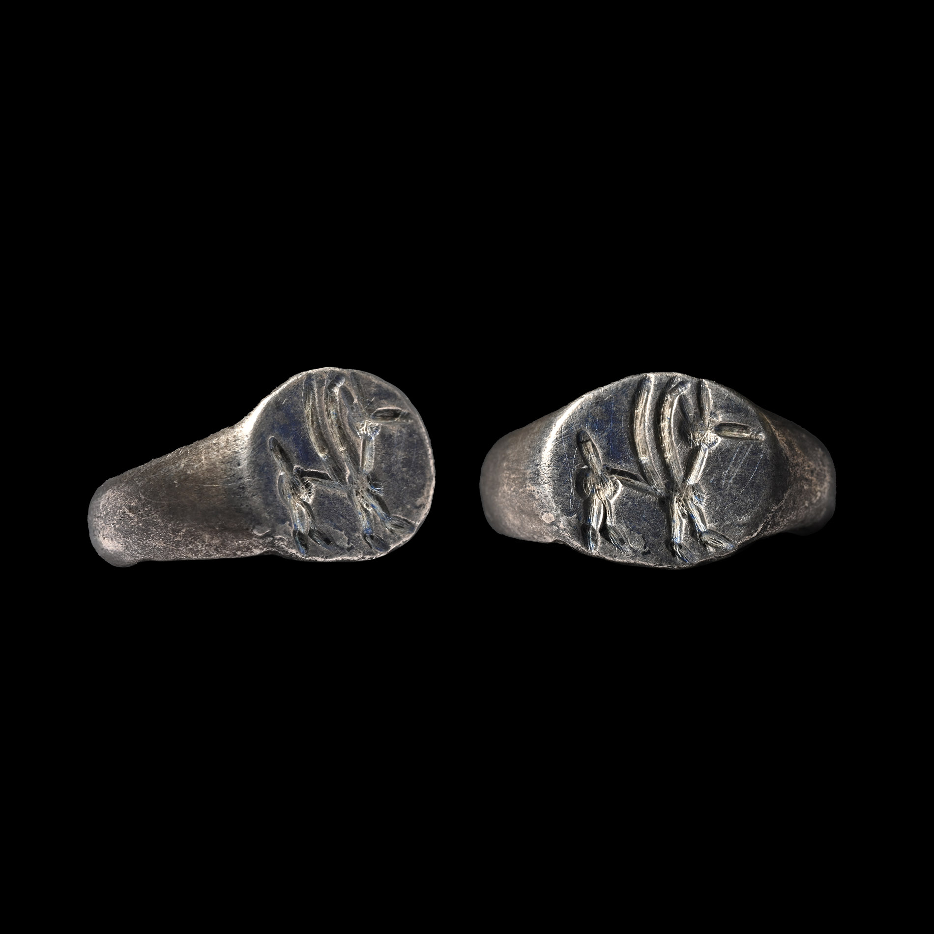 Western Asiatic Silver Signet Ring with Gryphon