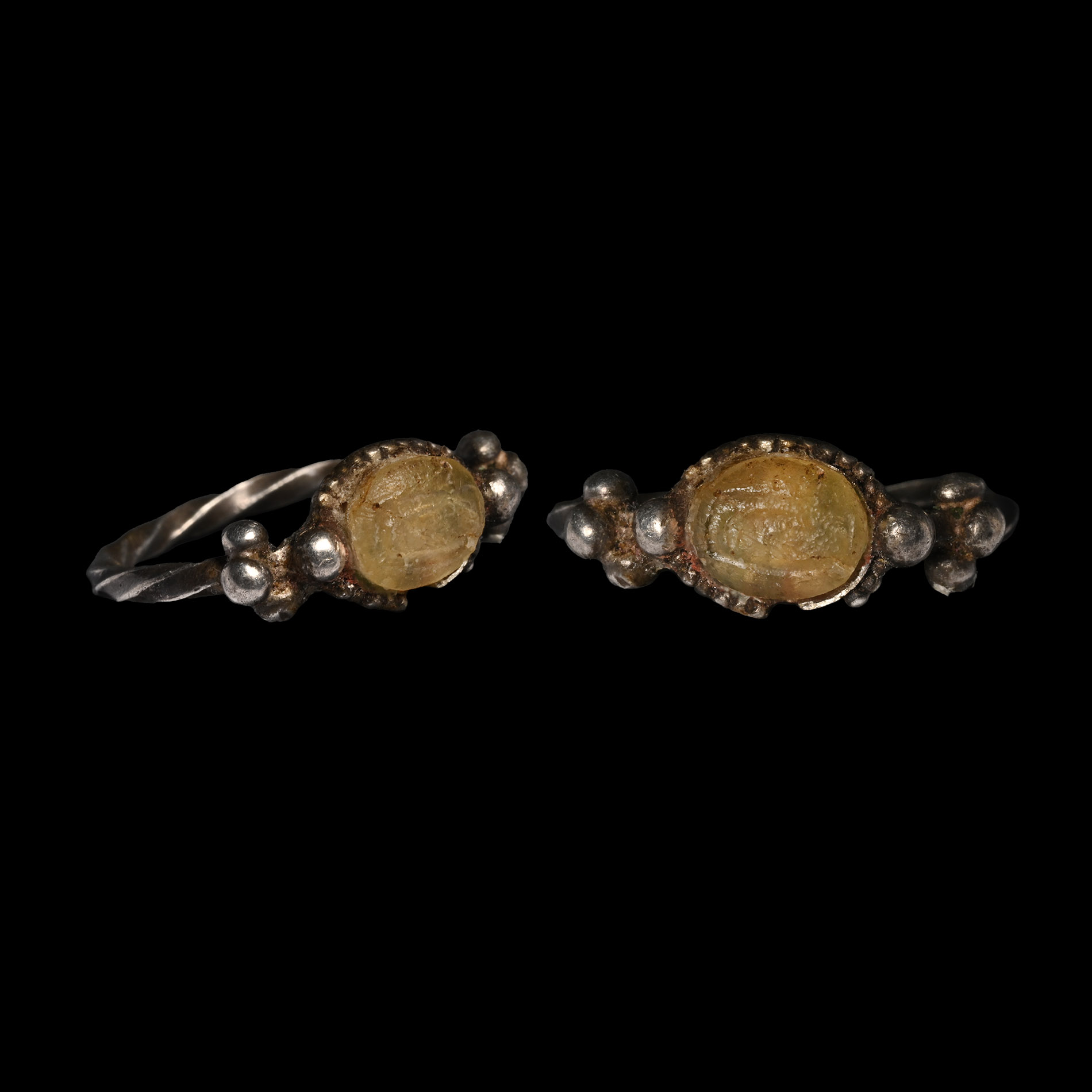 Roman Silver Ring with Cabochon