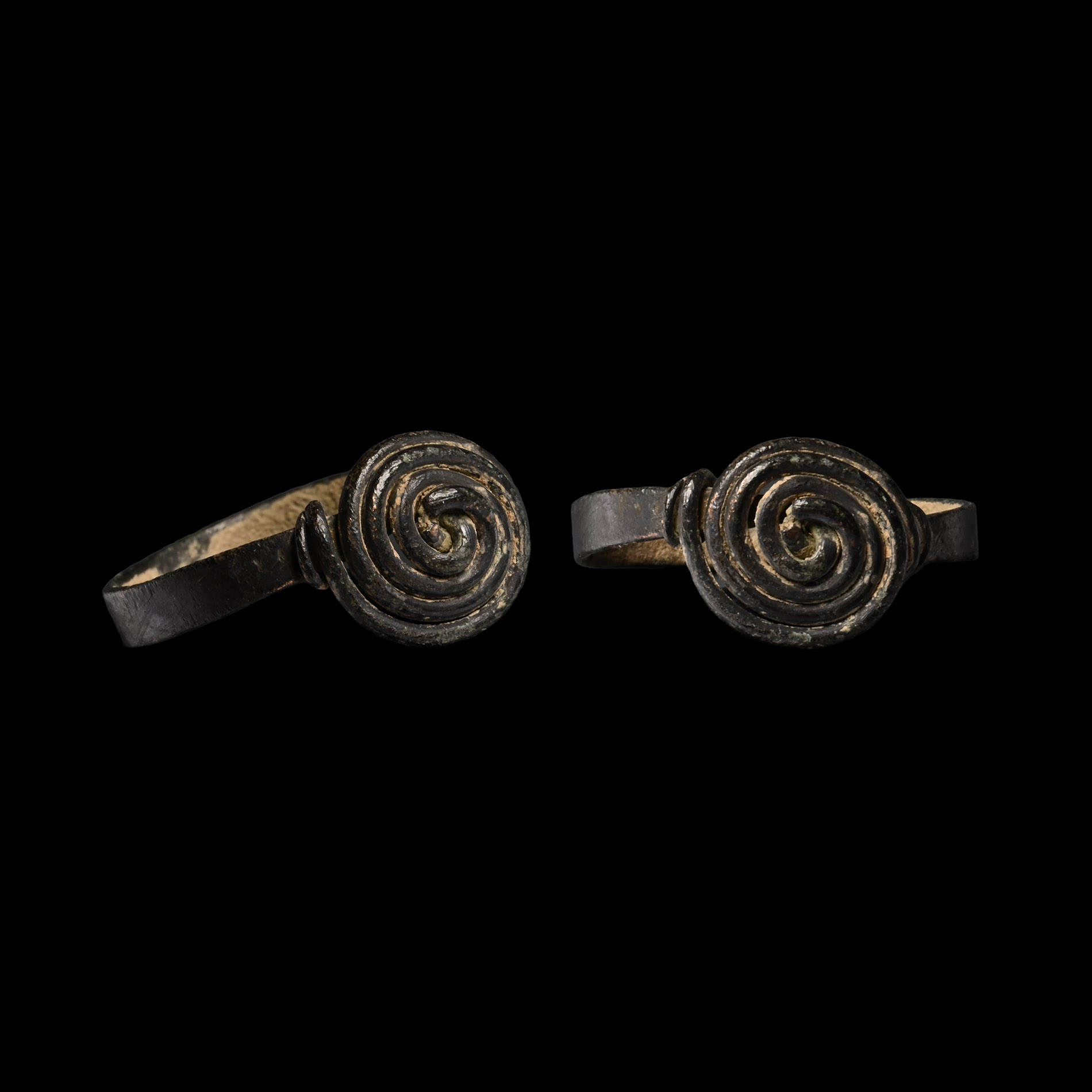 Saxon Period Bronze Ring with Coiled Bezel