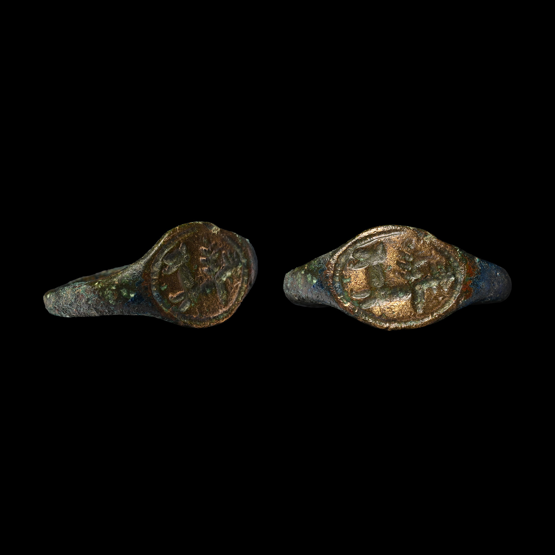 Western Asiatic Bronze Ring with Stag