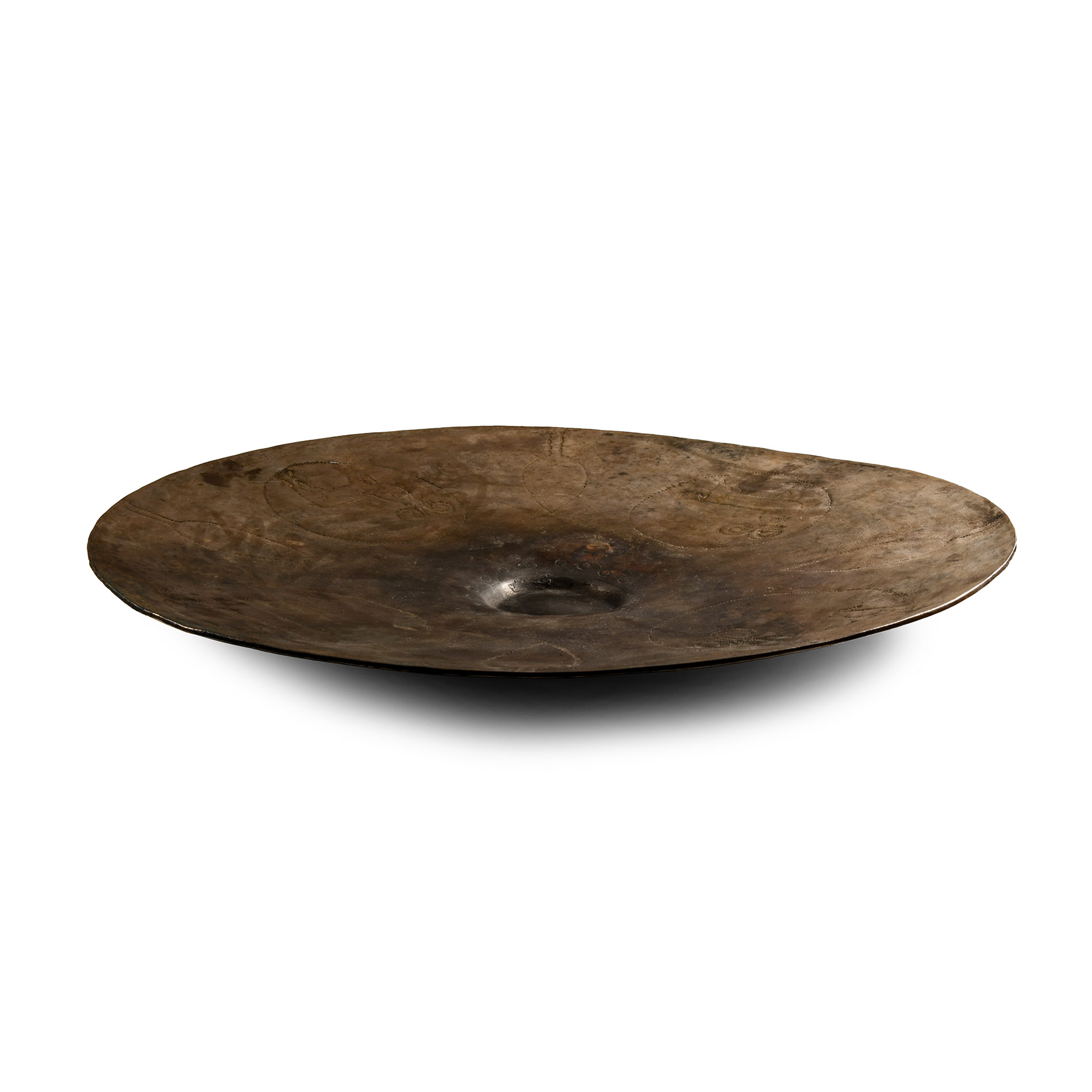 Large Silver Dish with Ibexes