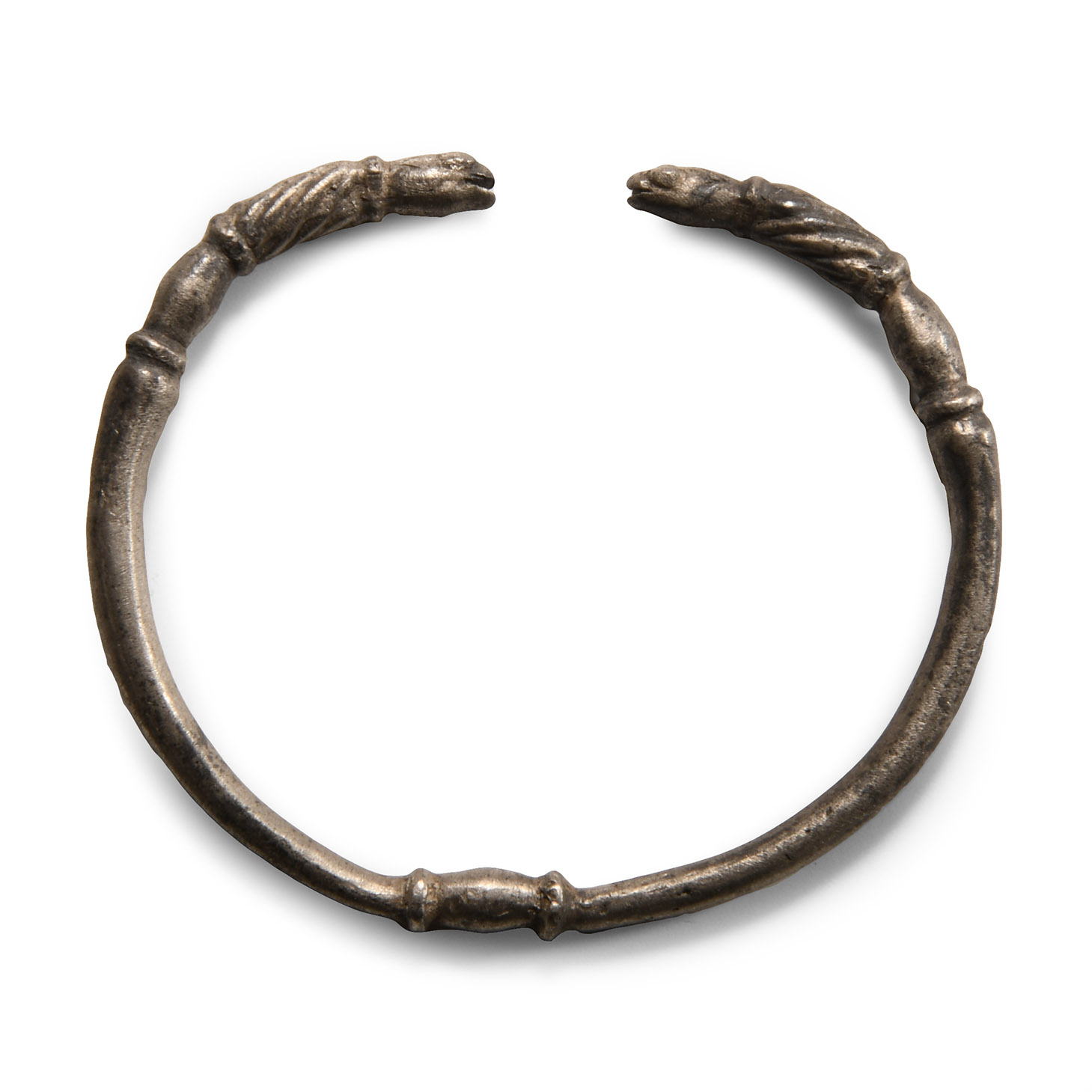 Roman Silver Bracelet with Animal Head Terminals