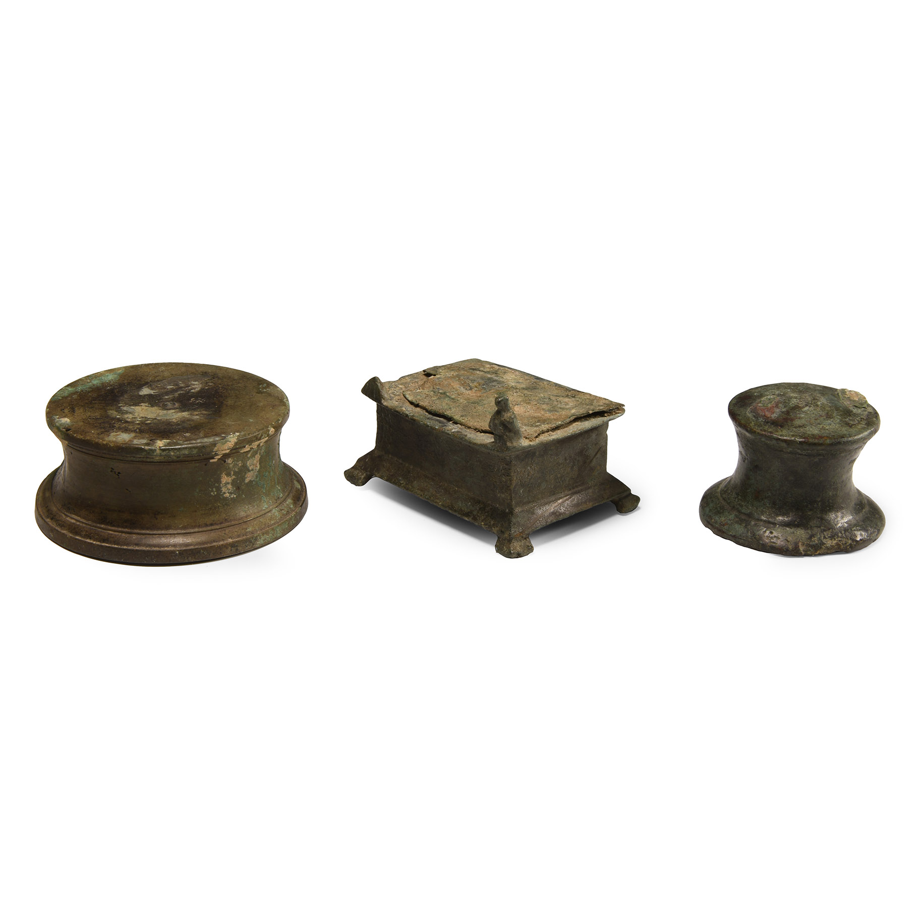 Roman Bronze Statue Base Group