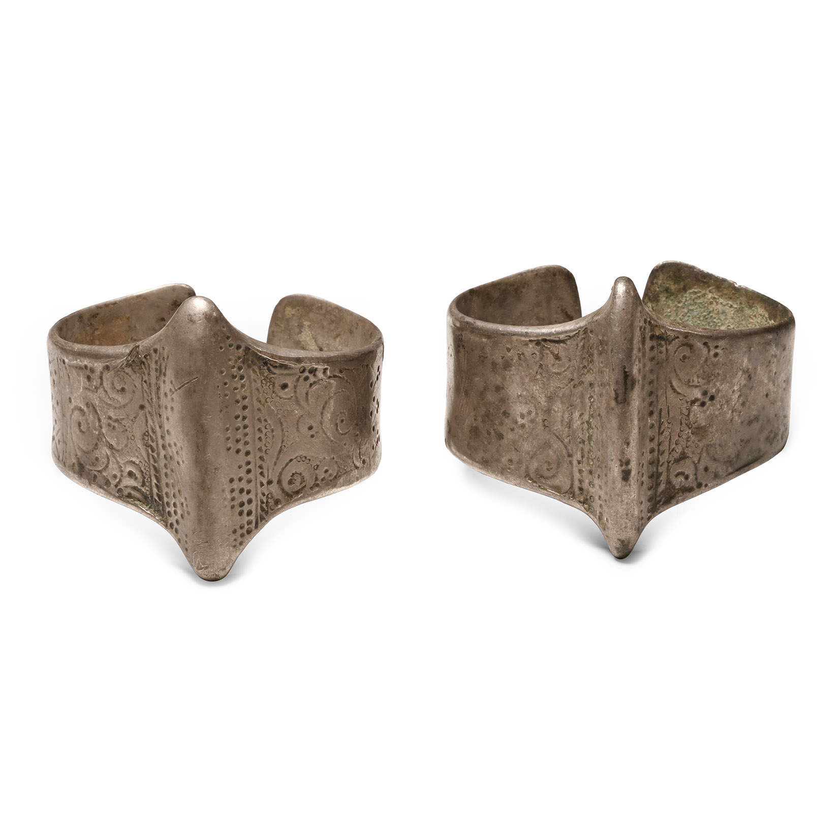 Ghaznavid Silver Decorated Bracelet Pair