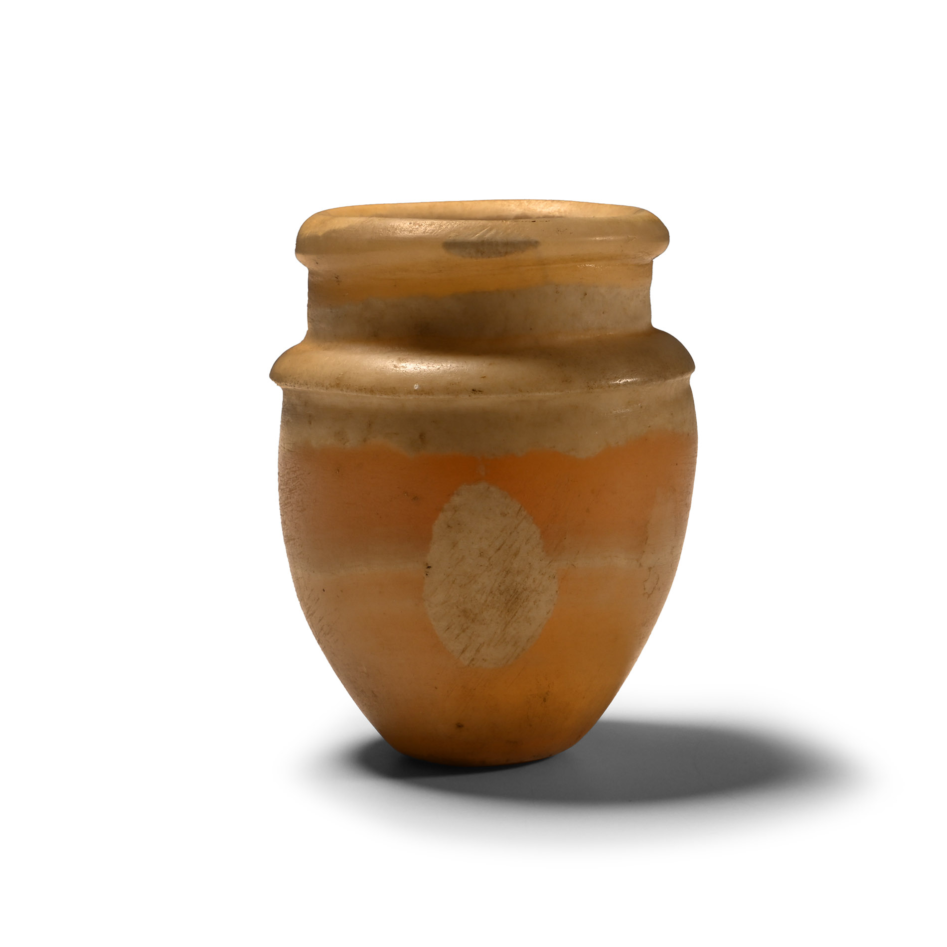 Egyptian Alabaster Vase with Carinated Shoulders