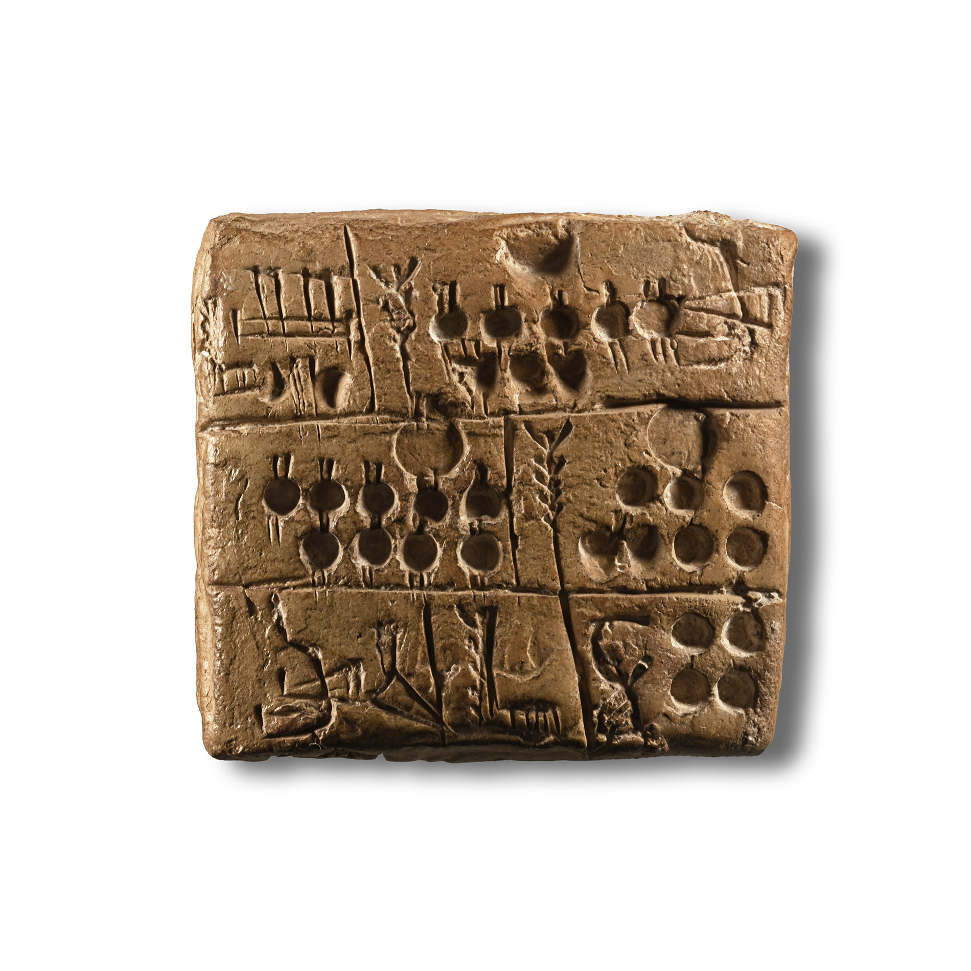 Large Proto-Sumerian Pictographic Tablet for Large Amounts of Grain