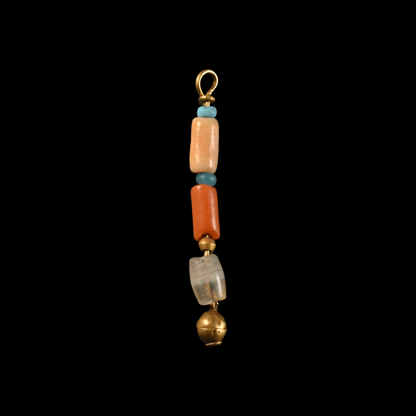 Western Asiatic Gold and Bead Pendant