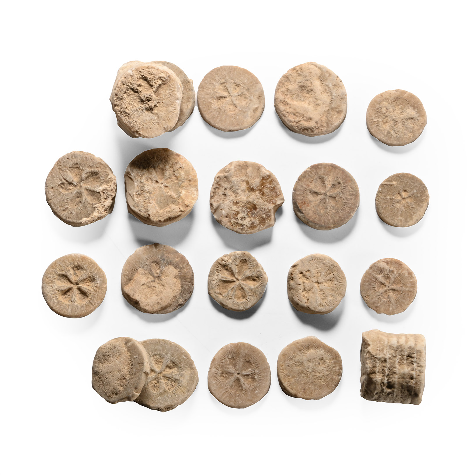 Egyptian Limestone 'Floral' Inlay Group