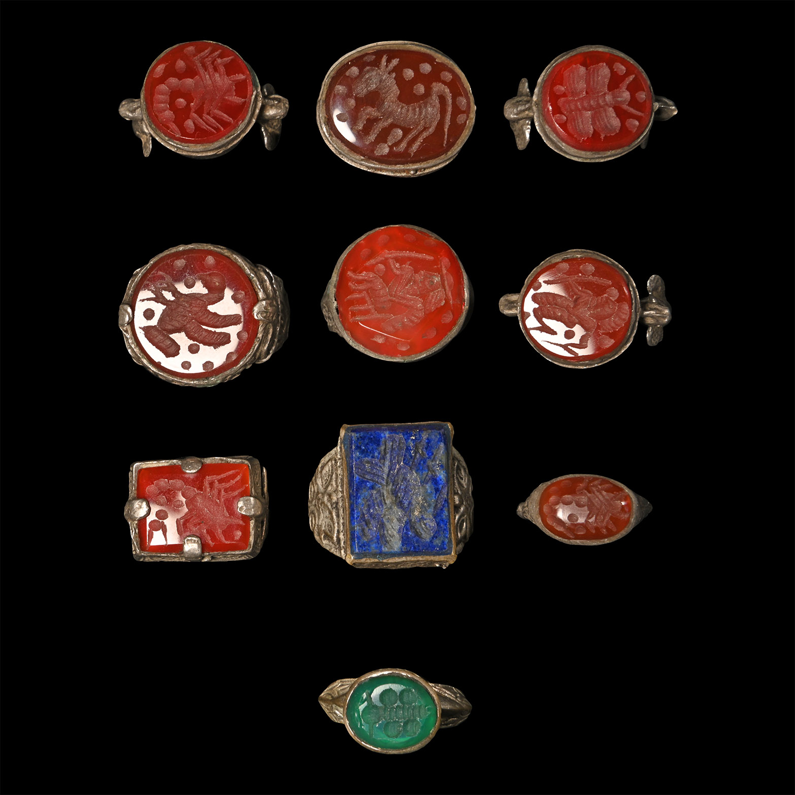Tribal Silver-Coloured Metal Ring Group