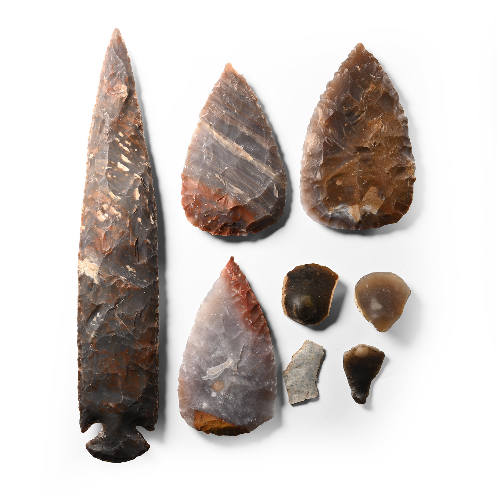 Stone Age Flint Tools and Reproduction North American Spearhead Group