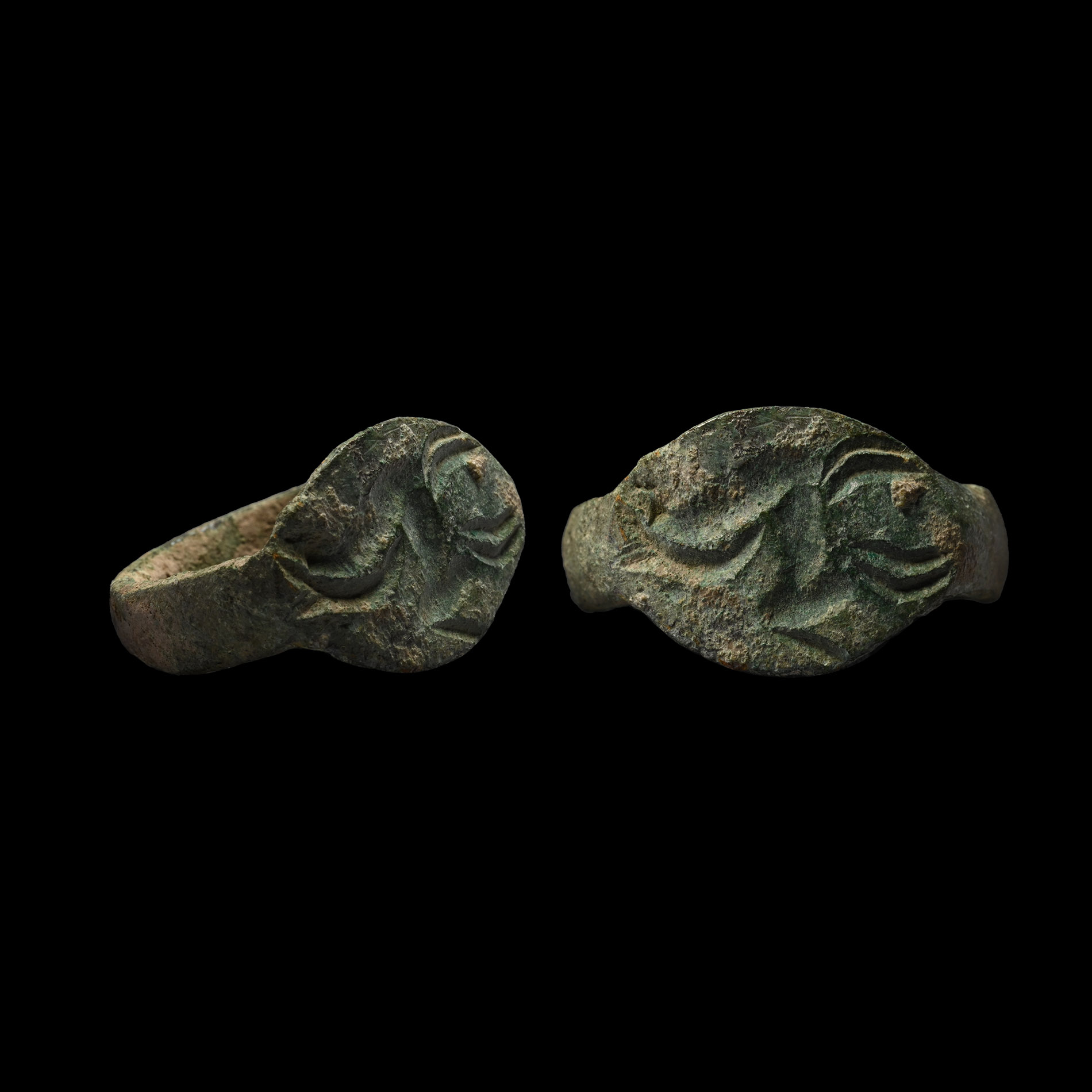 Greek Bronze Ring with Animal