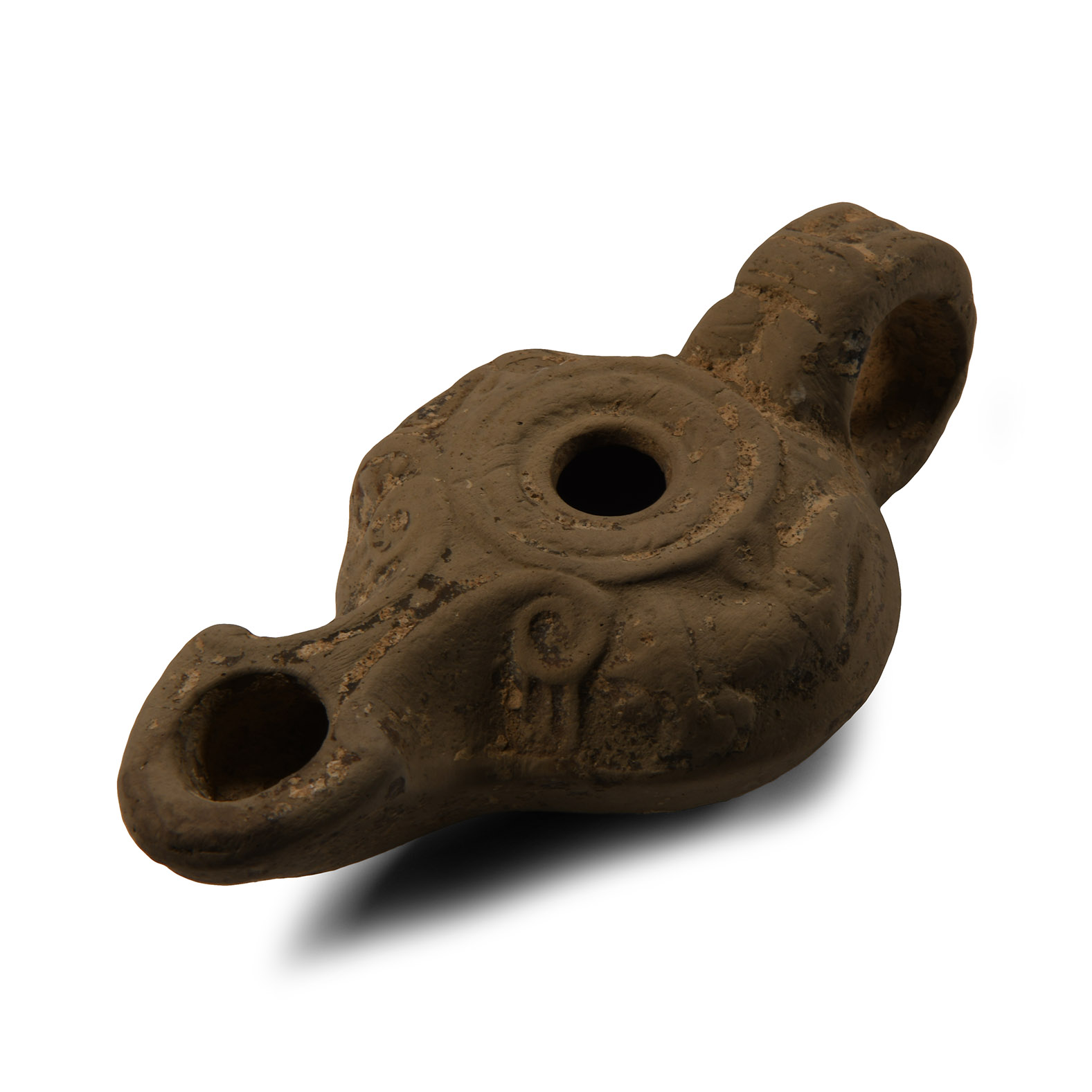 Hellenistic Terracotta Oil Lamp with Cornucopiae