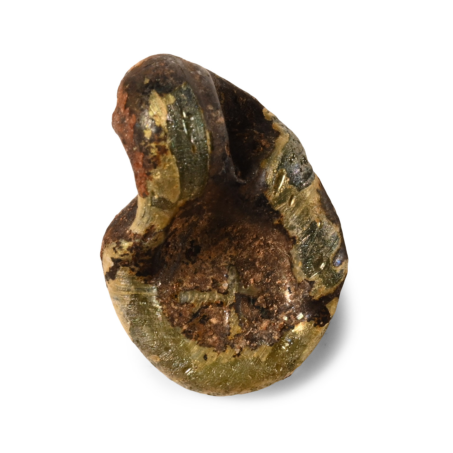 Late Roman Glass Pendant with Cross