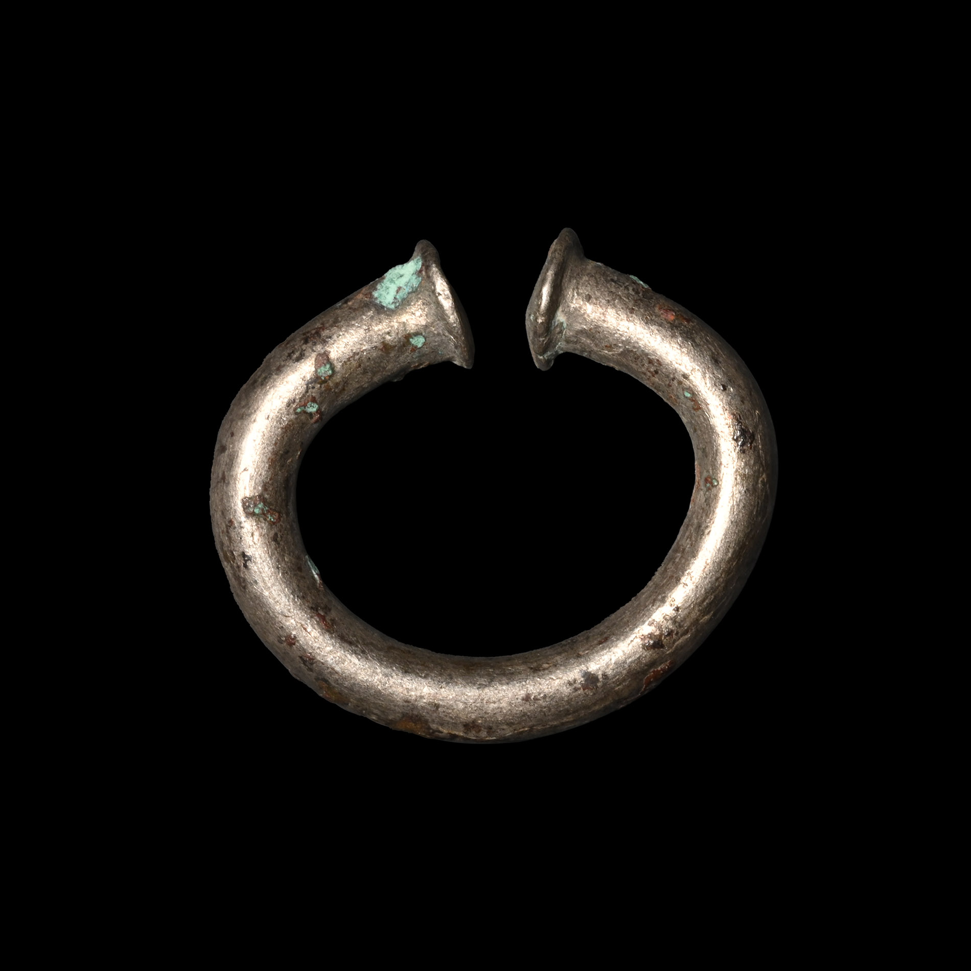 European Bronze Age Silver Torc-Shaped Ring Money