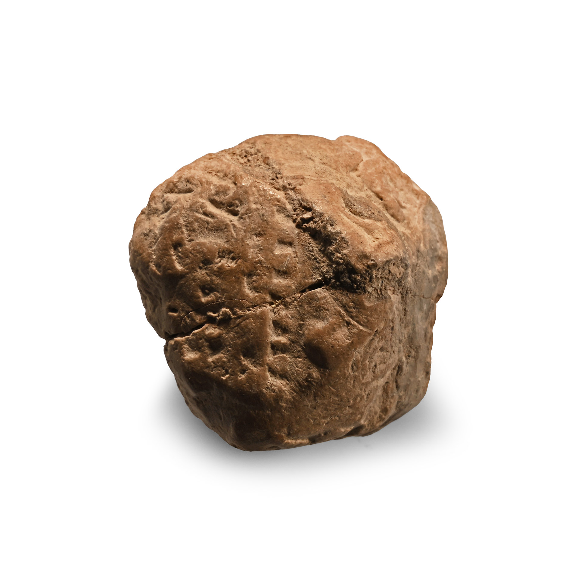 Miniature Sumerian Terracotta 'Bulla Envelope' with Impressed Decoration