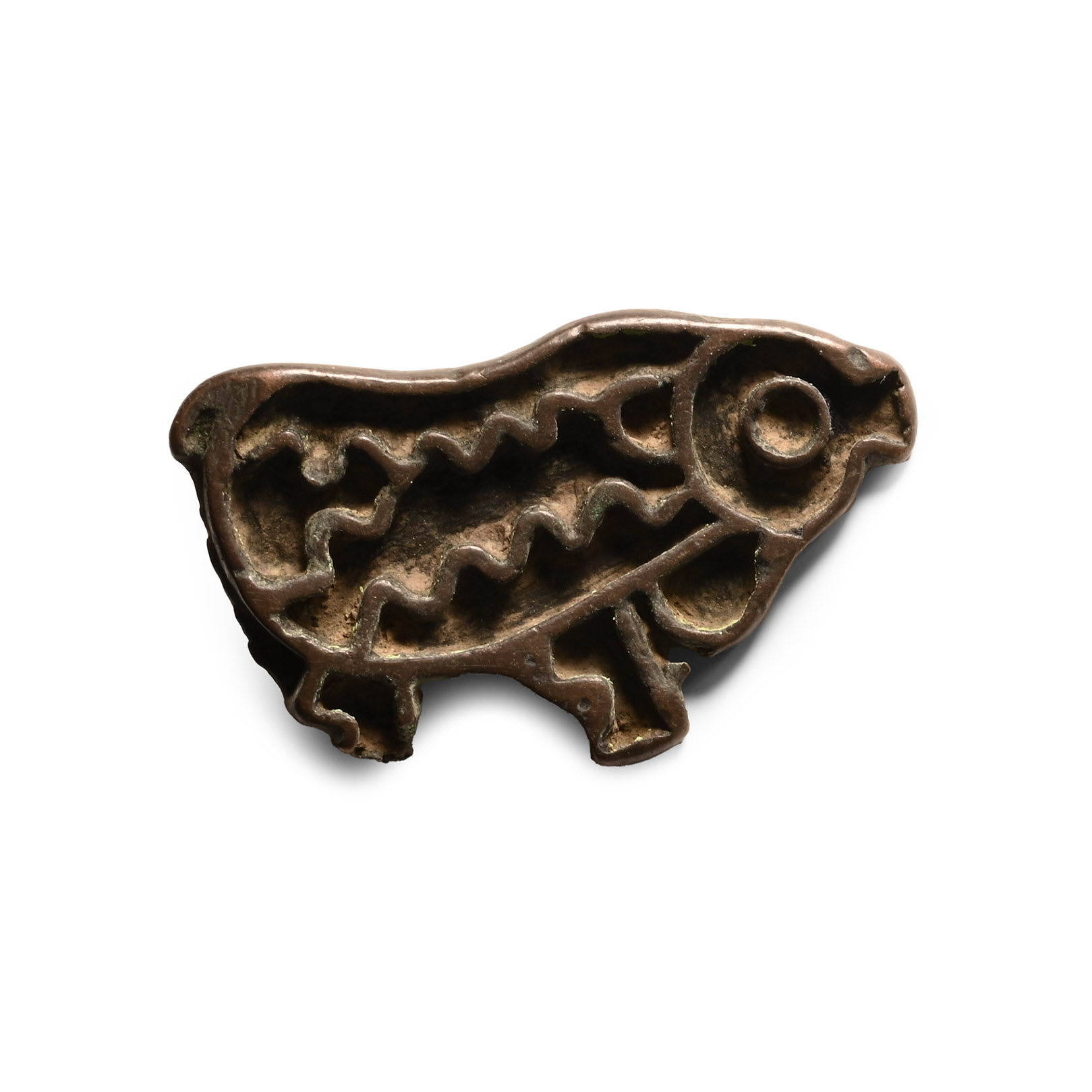 West Central Asian Bronze Stamp Seal with Pig