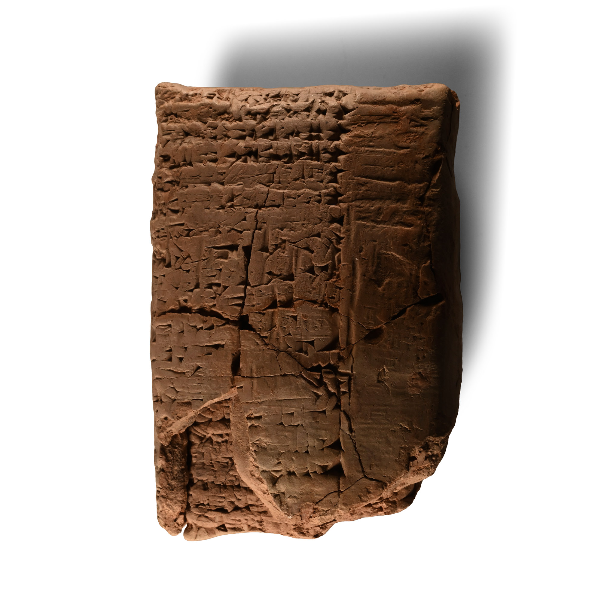 Old Babylonian Cuneiform Tablet in Envelope for a Gift of Ten Fields Adjacent to Ishtar-Damqat Including the Names of Seven Witnesses