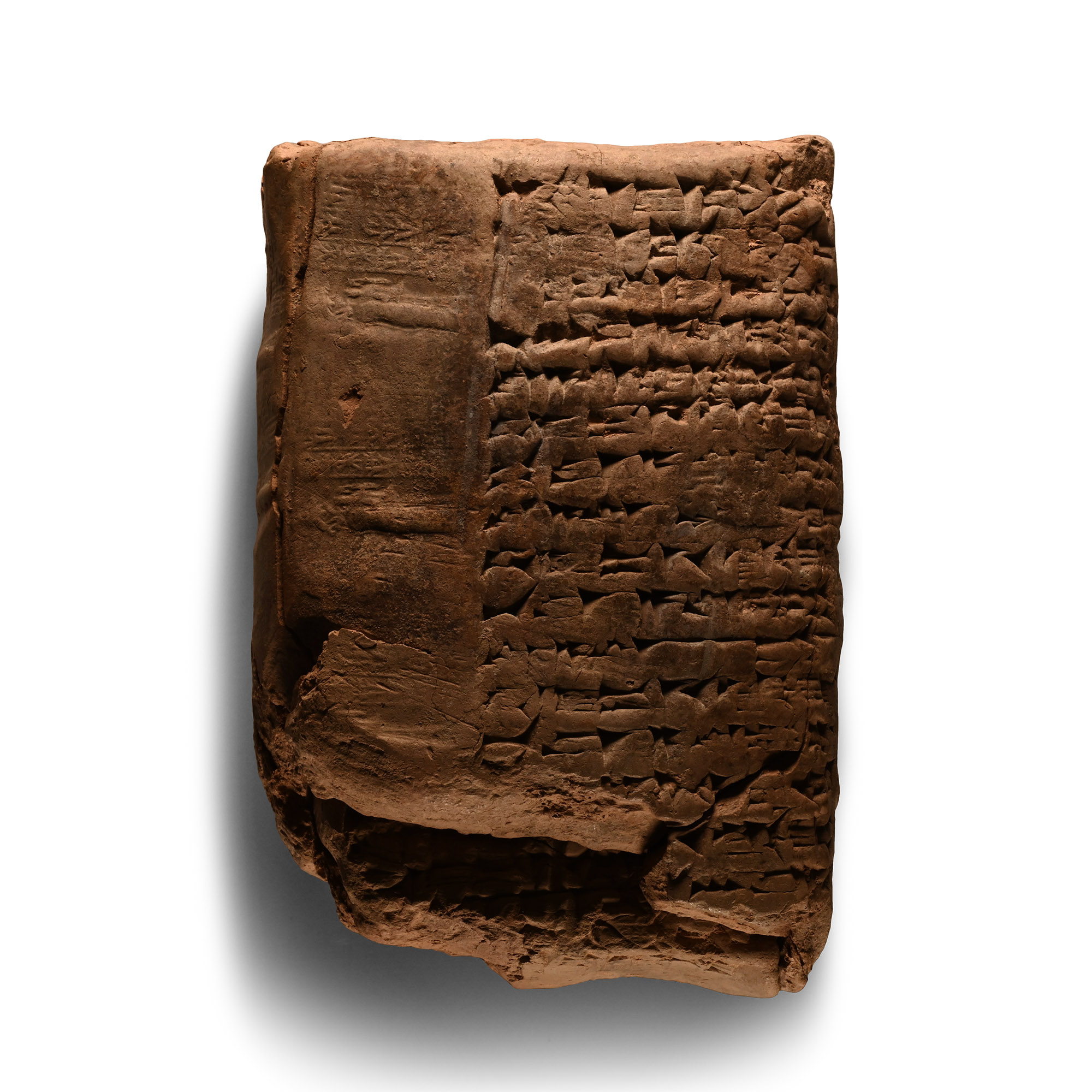 Old Babylonian Cuneiform Tablet in Envelope for a Gift of Ten Fields Adjacent to Ishtar-Damqat Including the Names of Seven Witnesses