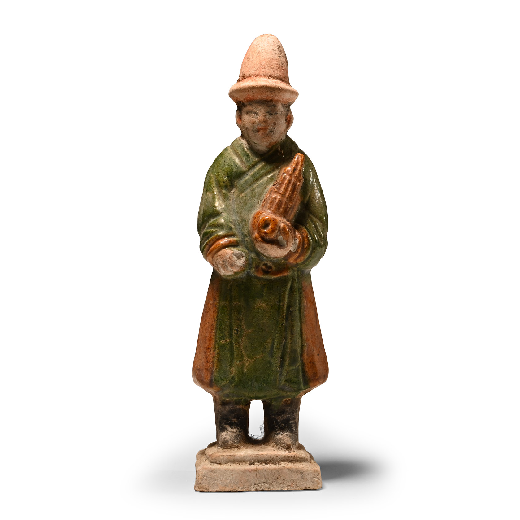 Chinese Ming Glazed Terracotta Attendant