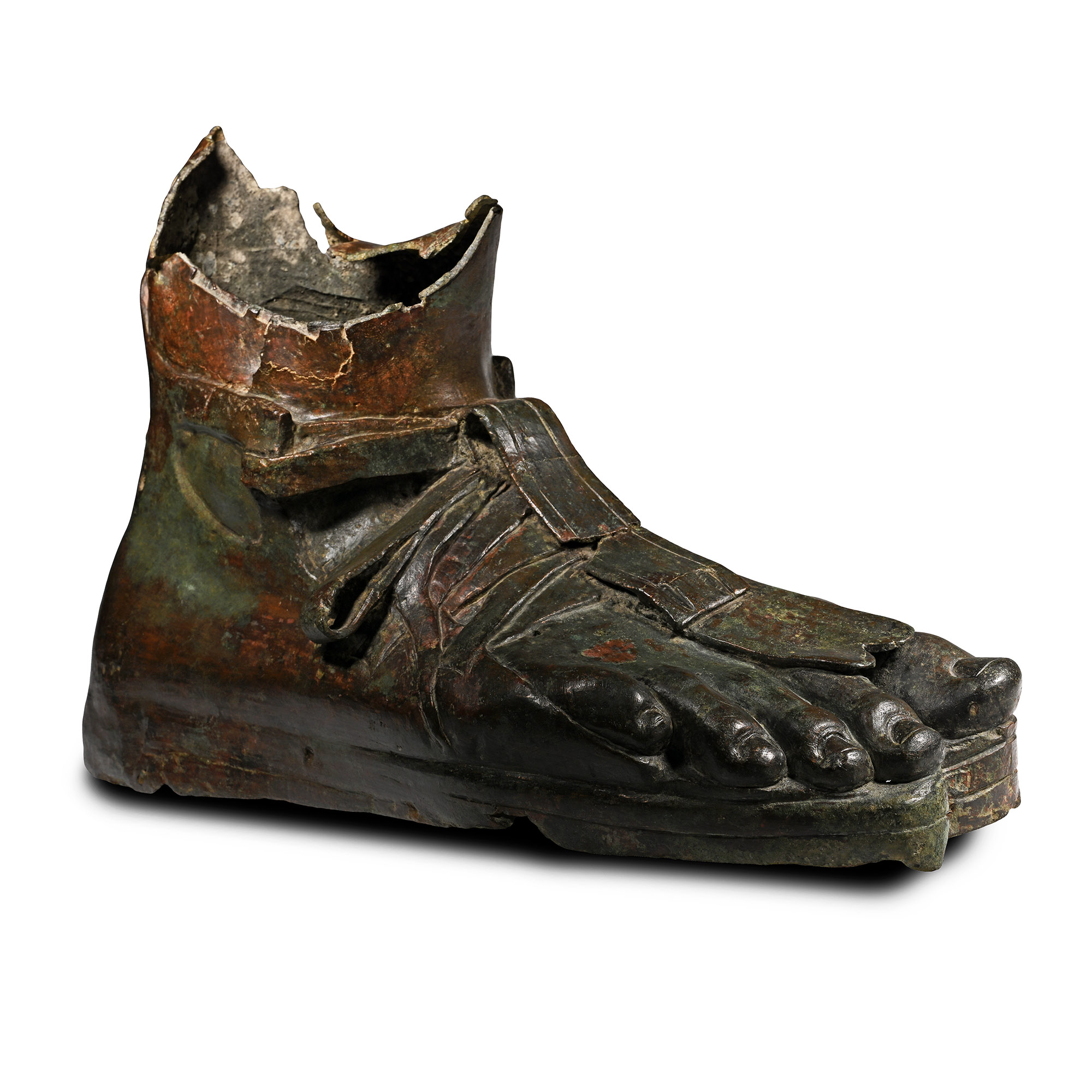 Larger Than Life-Size Roman Bronze Sandaled Foot