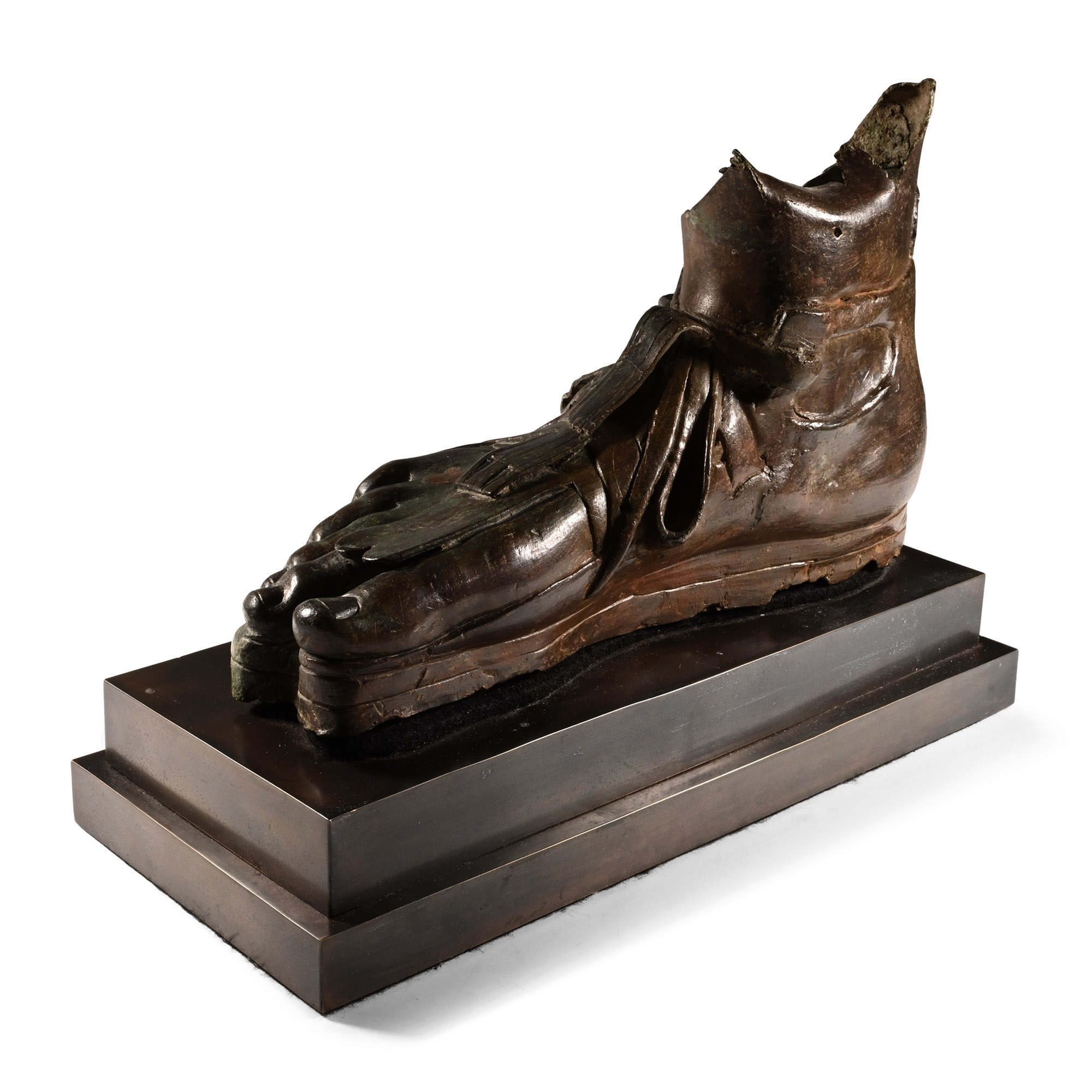 Larger Than Life-Size Roman Bronze Sandaled Foot