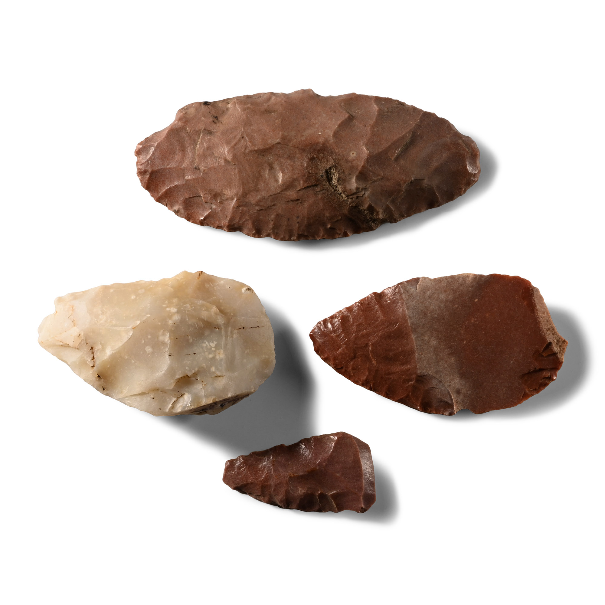 Stone Age Knapped Flint Handaxe Group