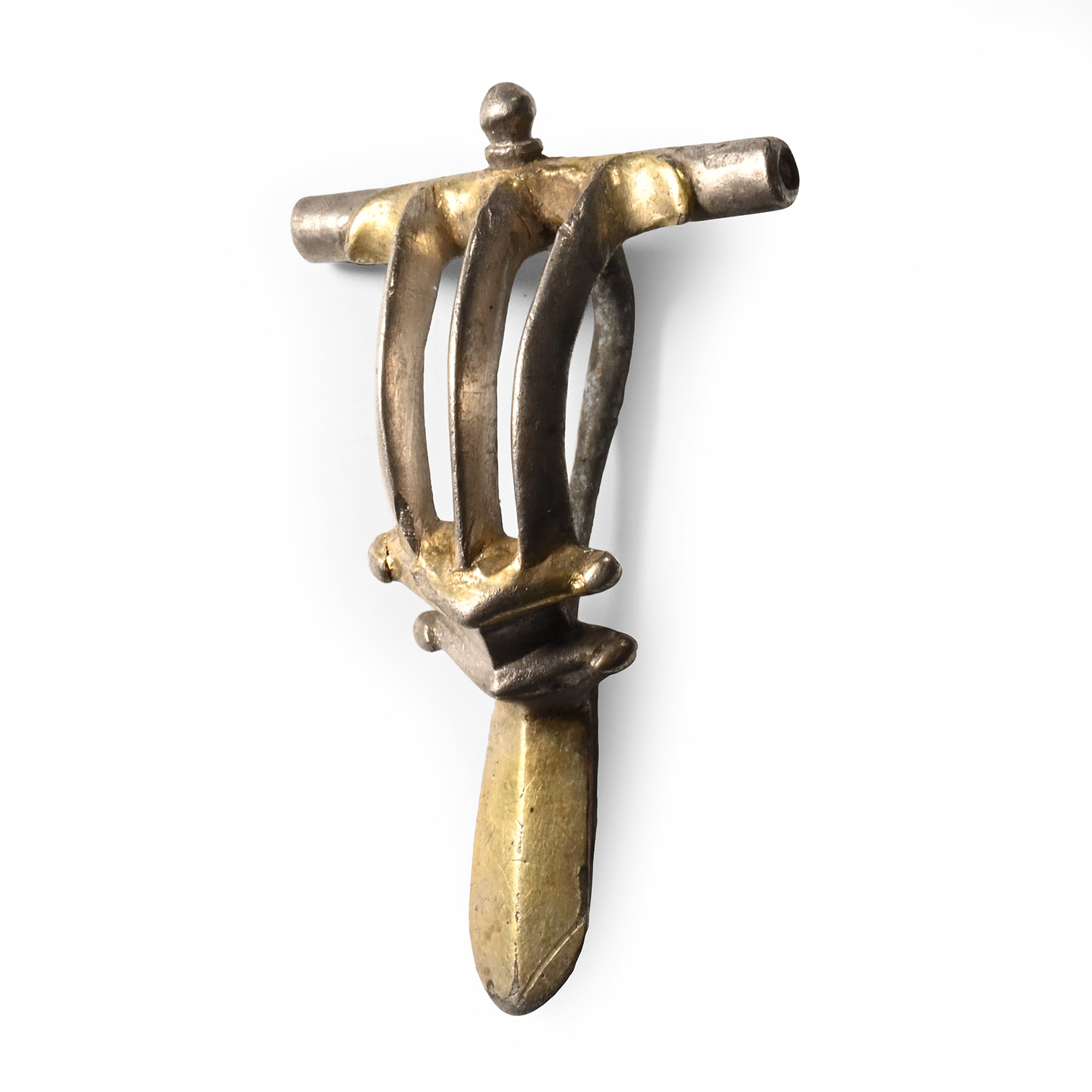 Roman Silver-Gilt Triple Bow Brooch