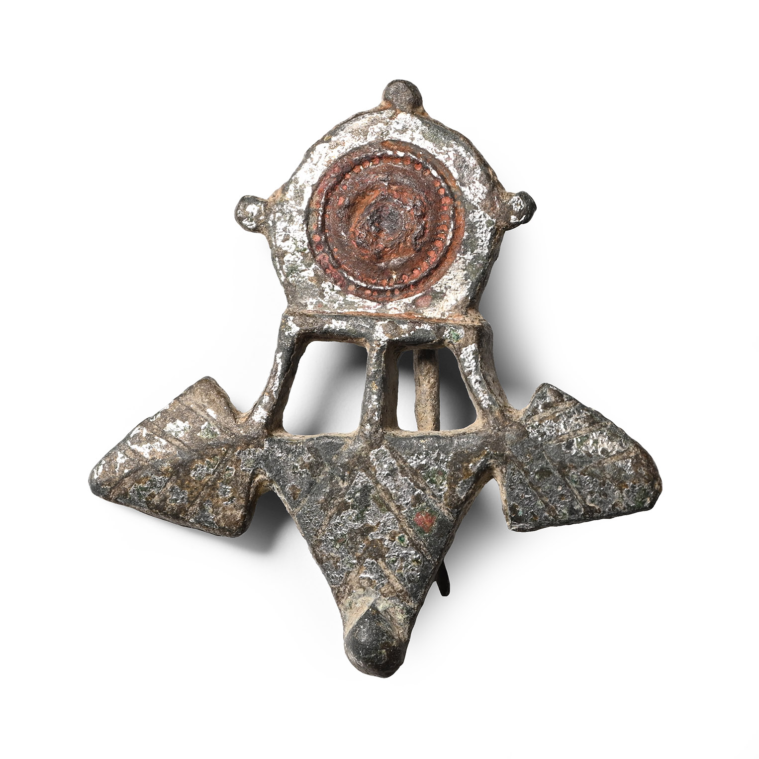 Roman Tinned Bronze Plate Brooch