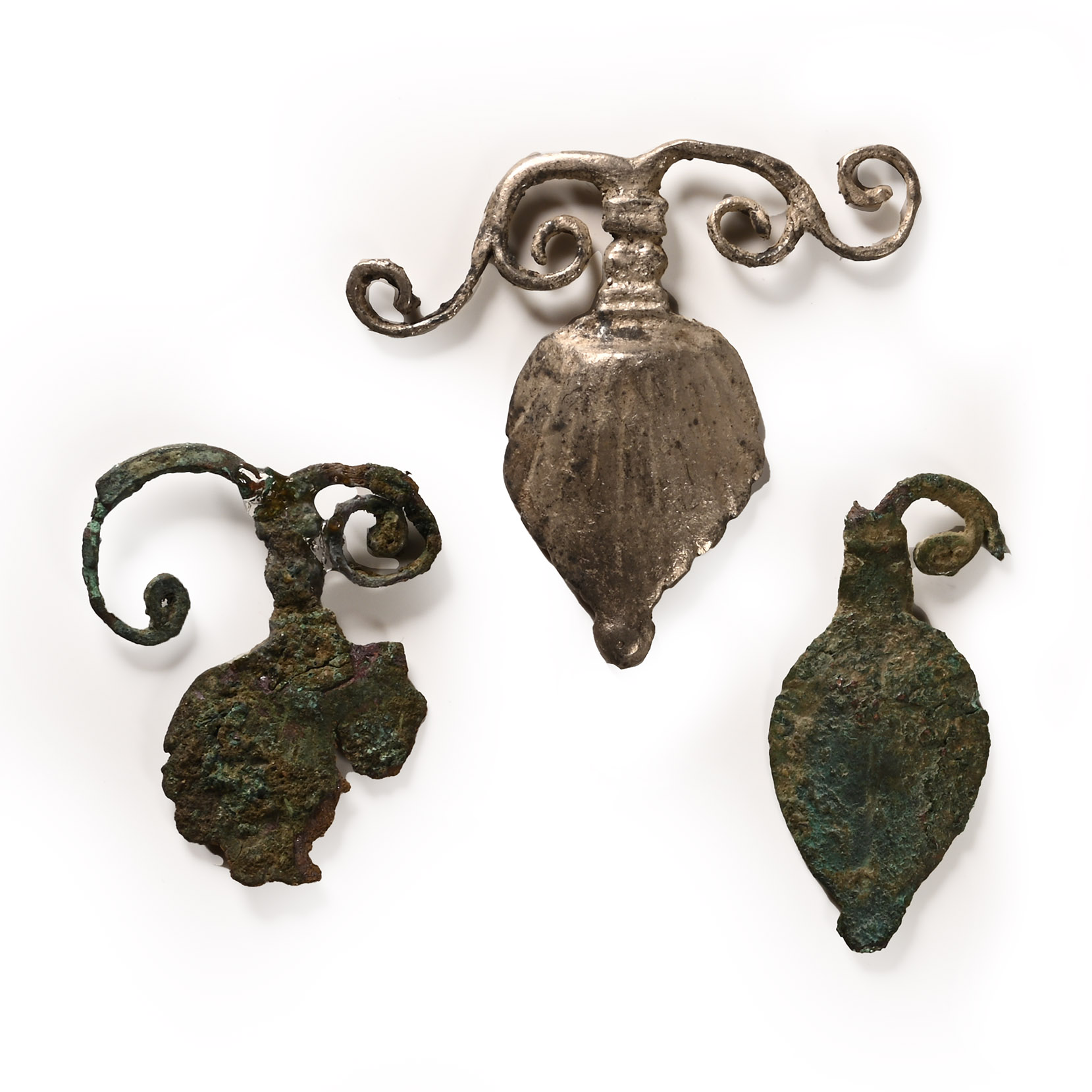 Roman Bronze and Silver Gladius Scabbard Mount Group